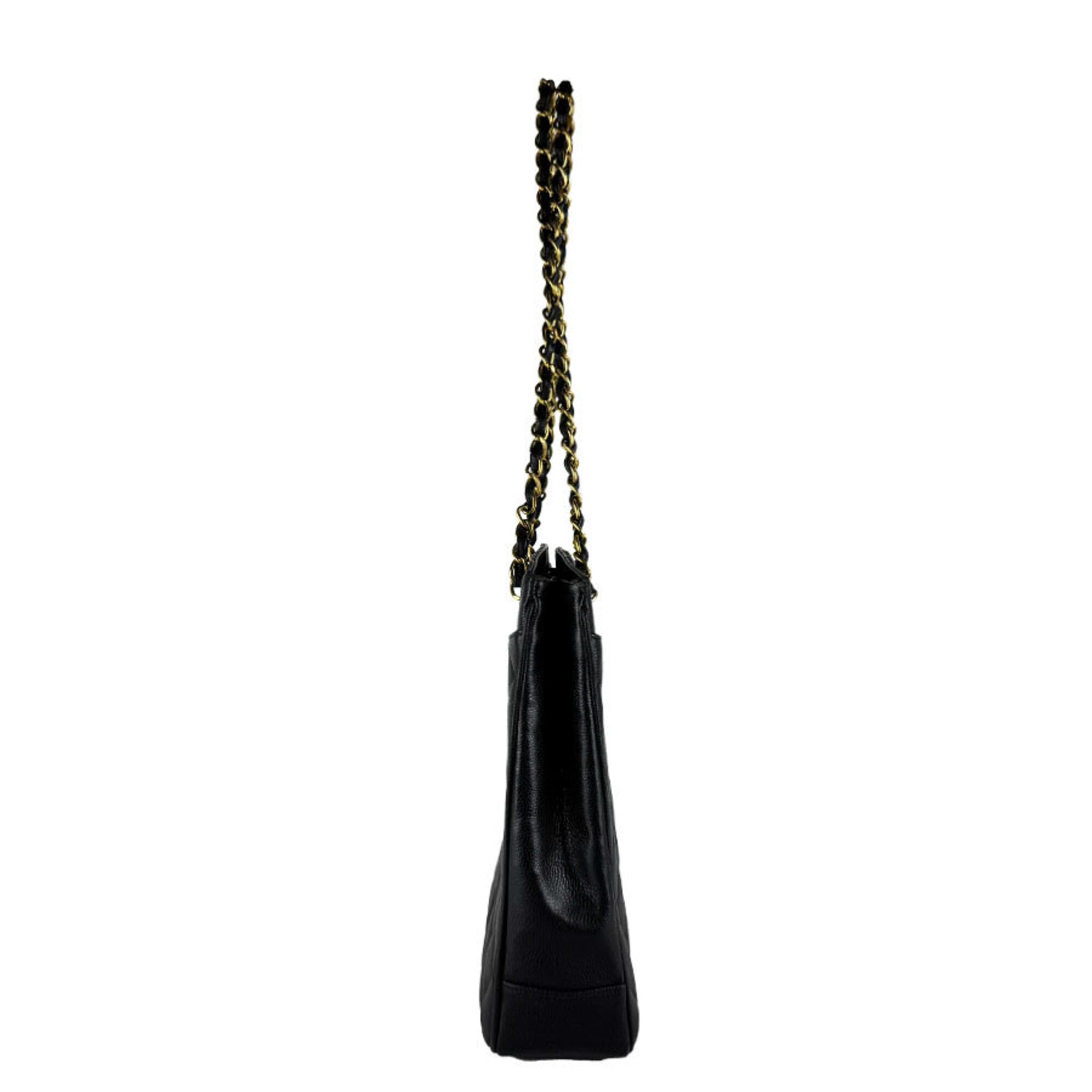 Chanel Black Grained Calfskin Shoulder Bag (Pre-Owned)