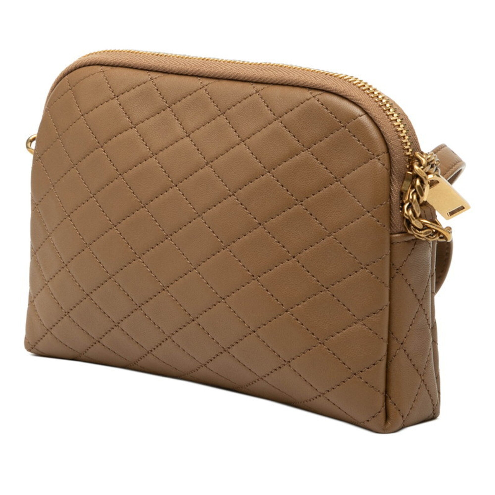 Saint Laurent Beige Leather Handbag Pouch Shoulder Bag (Pre-Owned)