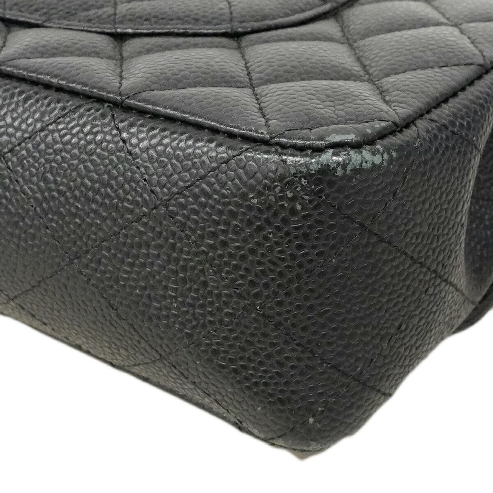 Chanel Black Grained Calfskin Shoulder Bag (Pre-Owned)