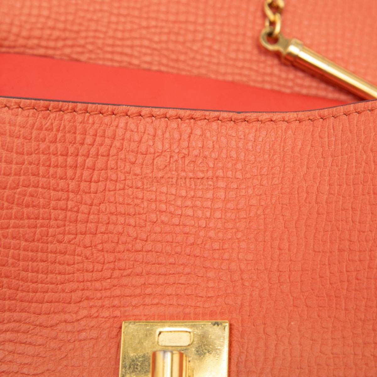 Chloé Drew Orange Leather Shoulder Bag (Pre-Owned)