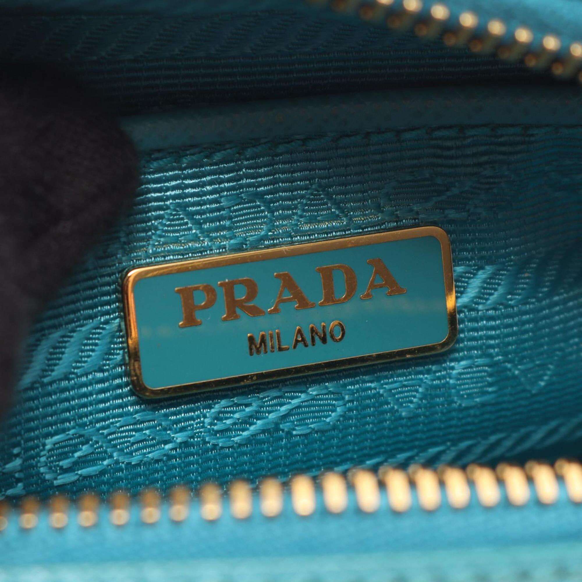 Prada Green Saffiano Handbag Shoulder Bag (Pre-Owned)