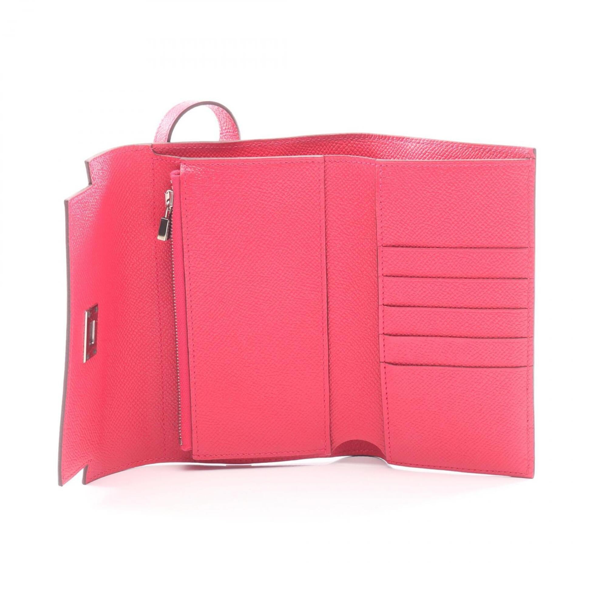 Hermes Pink Epsom Leather Wallet (Tri-Fold) (Pre-Owned)