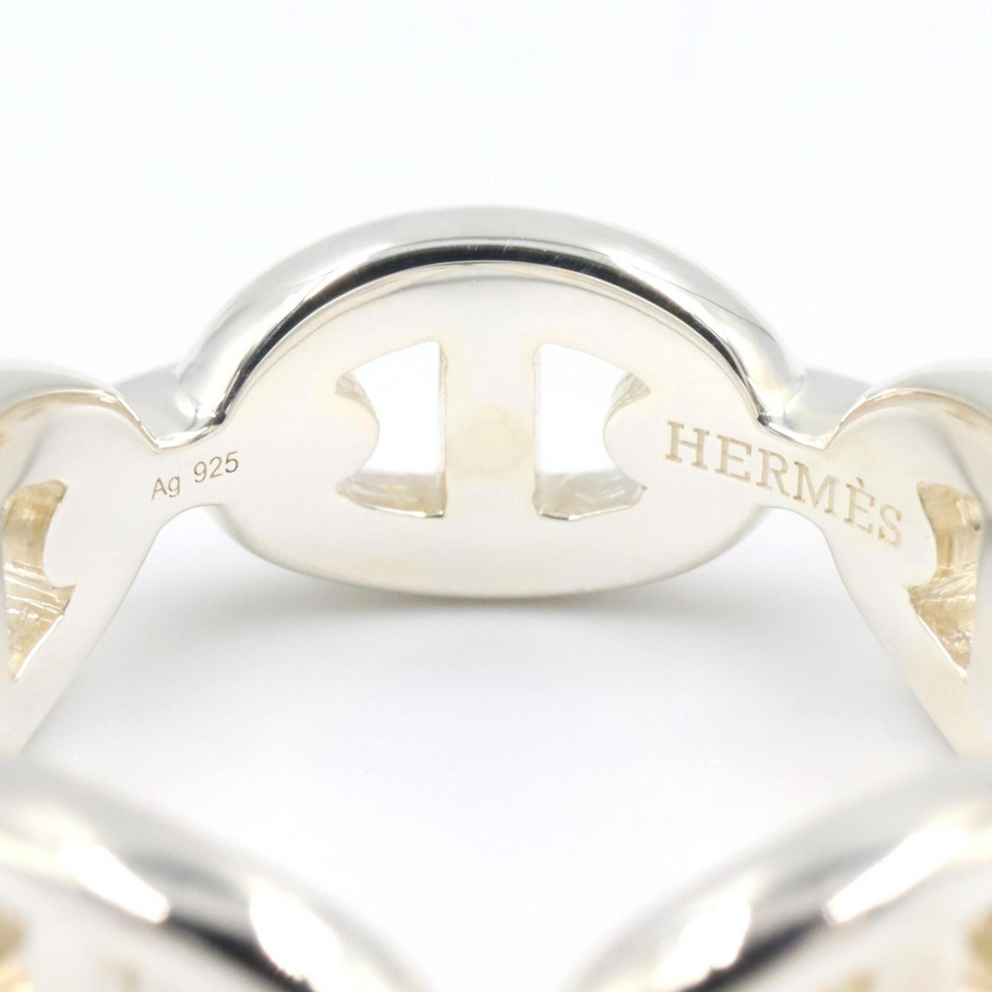 Hermes Silver Silver 925 Band Ring (Pre-Owned)
