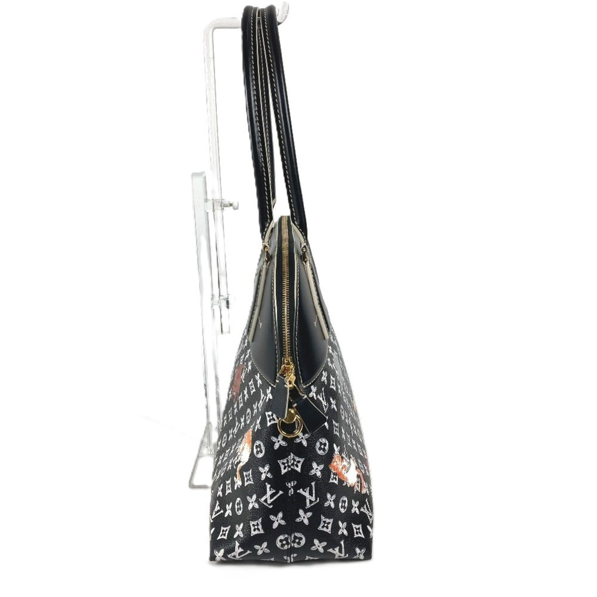 Louis Vuitton Black Noir Leather Shoulder Bag Tote Bag (Pre-Owned)