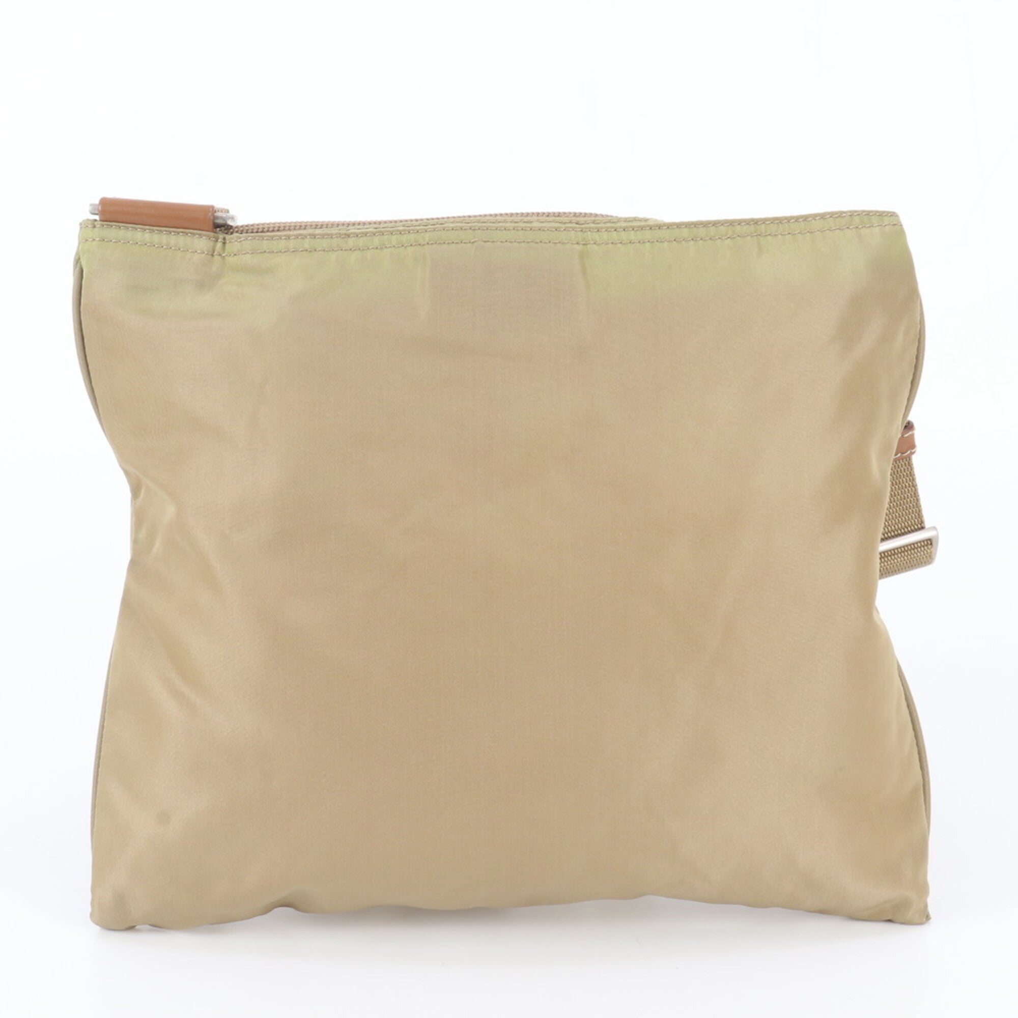 Prada Brown Nylon Leather Messenger Bag Shoulder Bag (Pre-Owned)