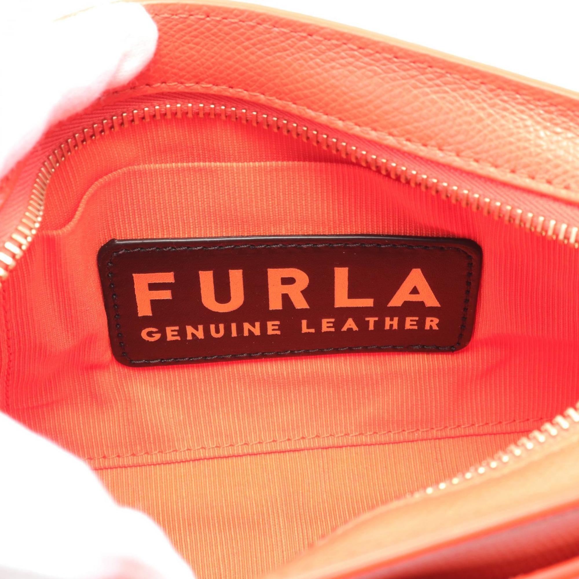 Furla Orange Leather Shoulder Bag