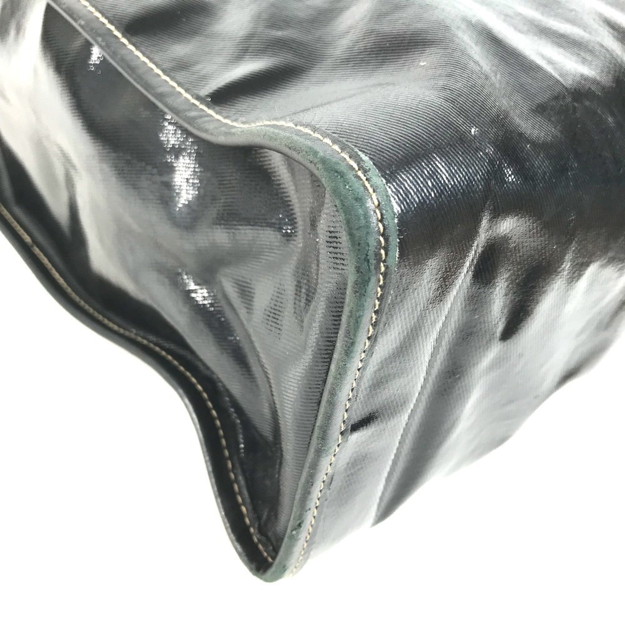 Gucci Hysteria Black Leather Coated Canvas Shoulder Bag Tote Bag (Pre-Owned)