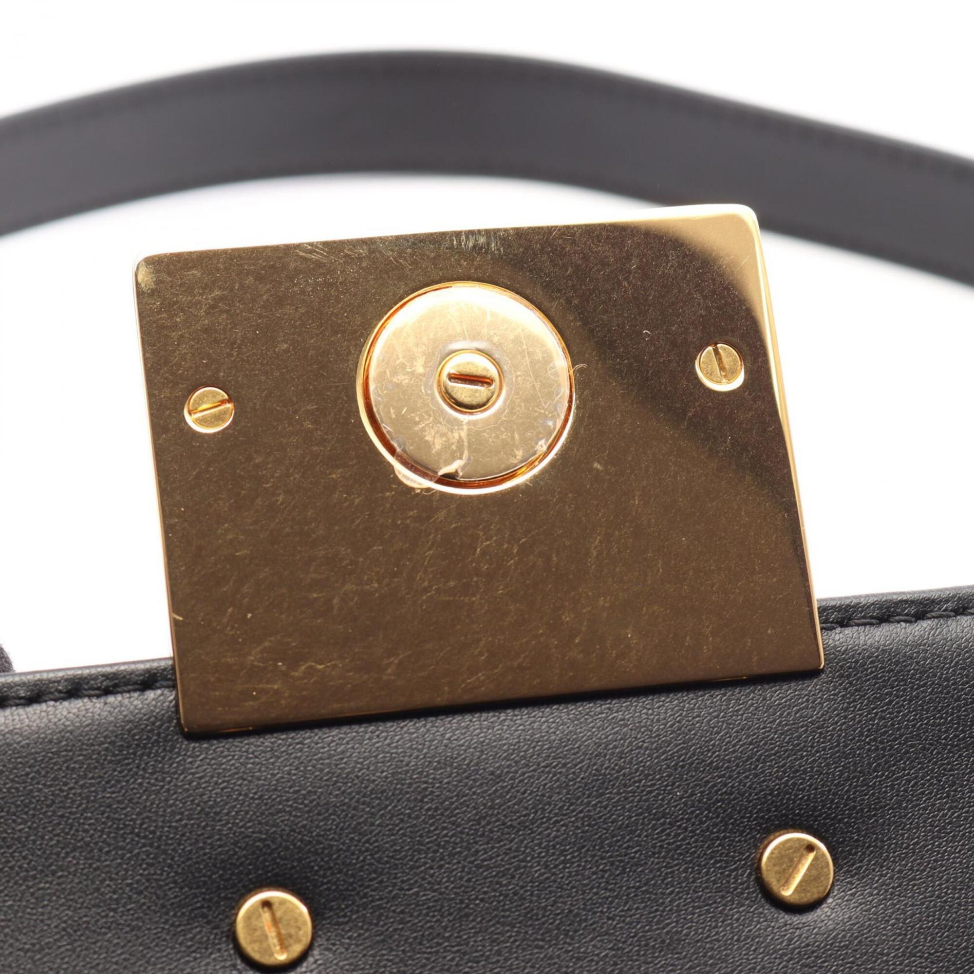 Christian Dior Black Leather Handbag Shoulder Bag (Pre-Owned)