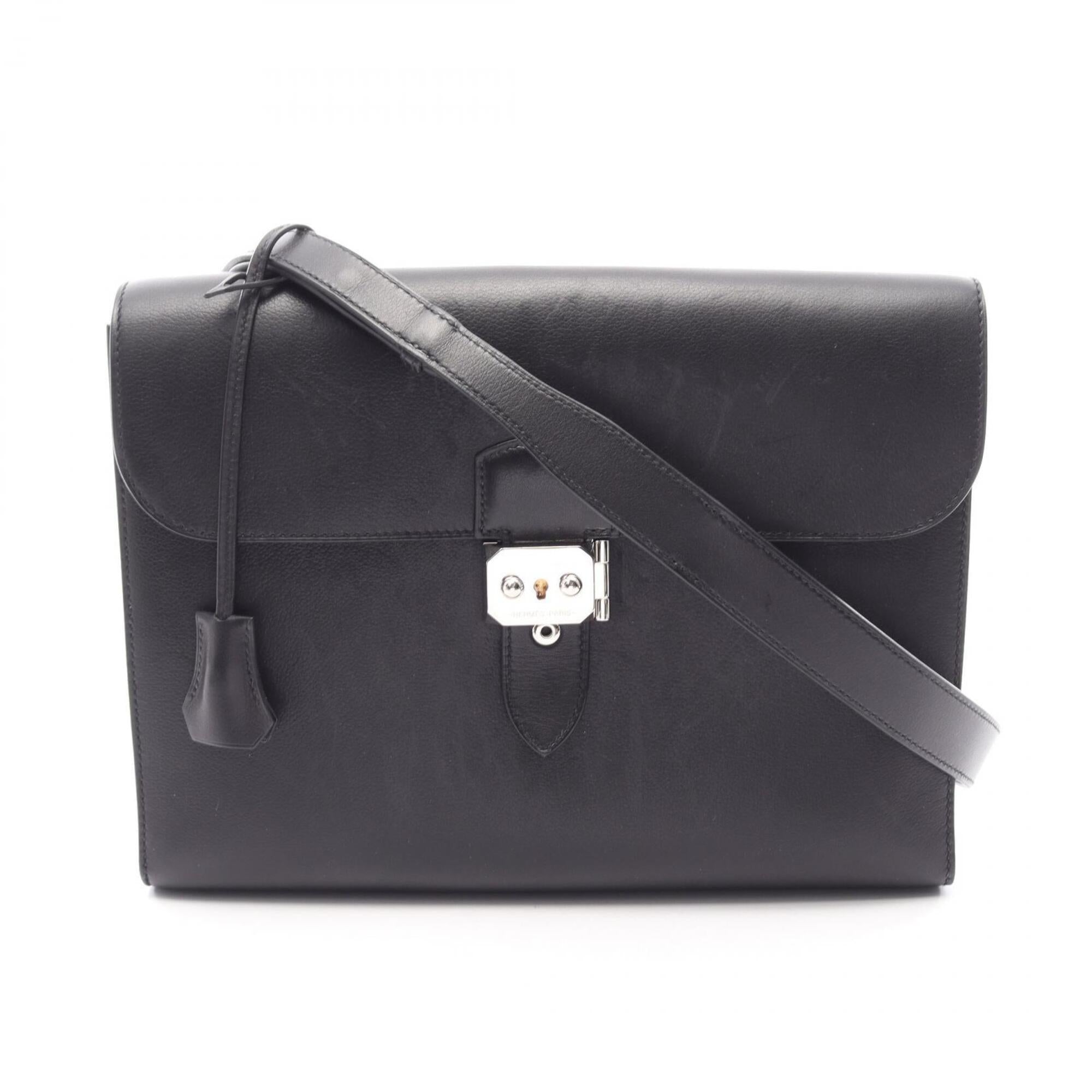 Hermes Black Leather Shoulder Bag (Pre-Owned)