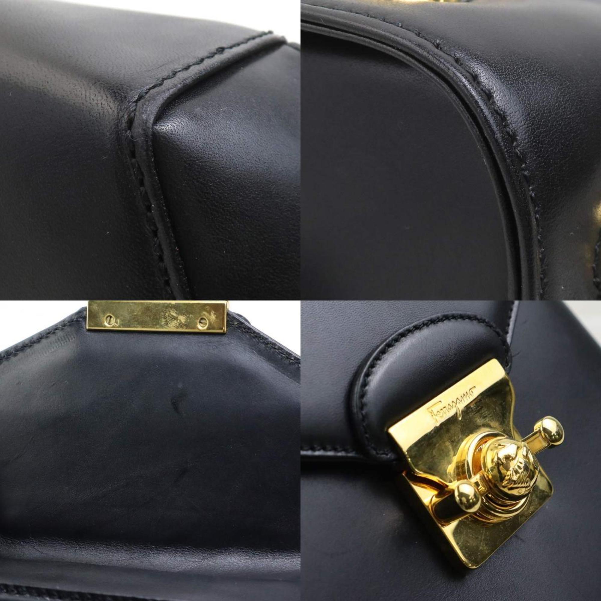 Salvatore Ferragamo Black Leather Backpack (Pre-Owned)
