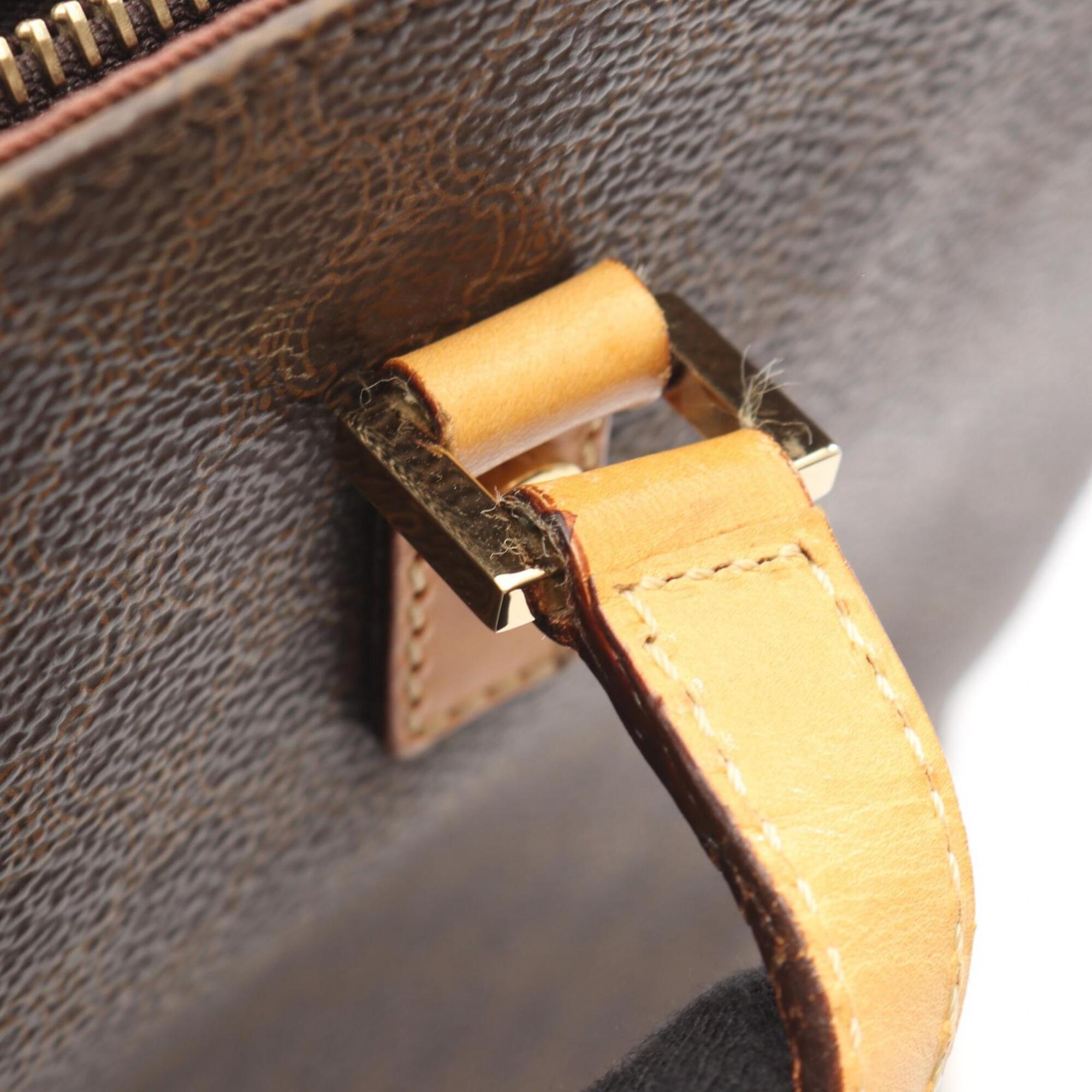 Celine Brown Coated Canvas Leather Handbag Tote Bag (Pre-Owned)