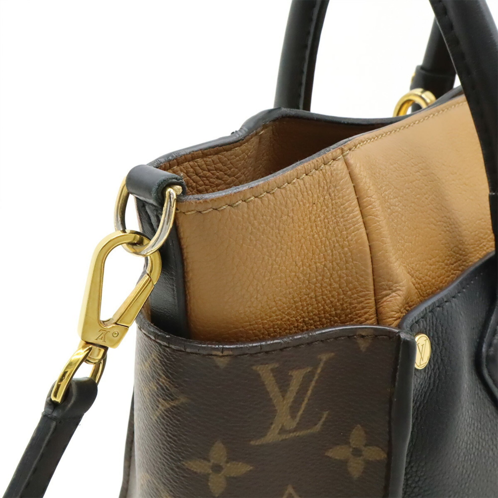 Louis Vuitton Monogram Black Noir Monogram Leather Handbag Shoulder Bag (Pre-Owned)