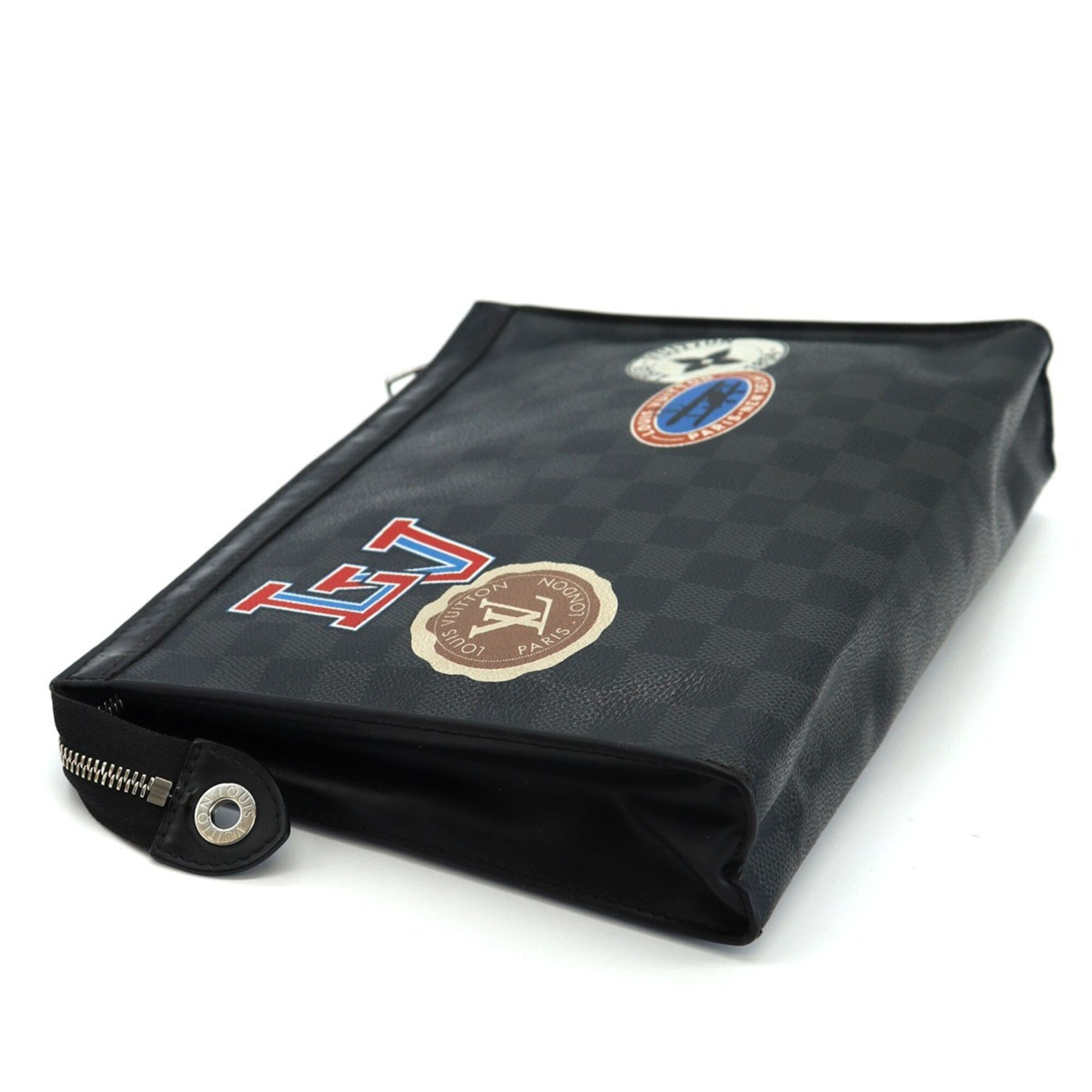 Louis Vuitton Black Damier Graphite Clutch Bag (Pre-Owned)