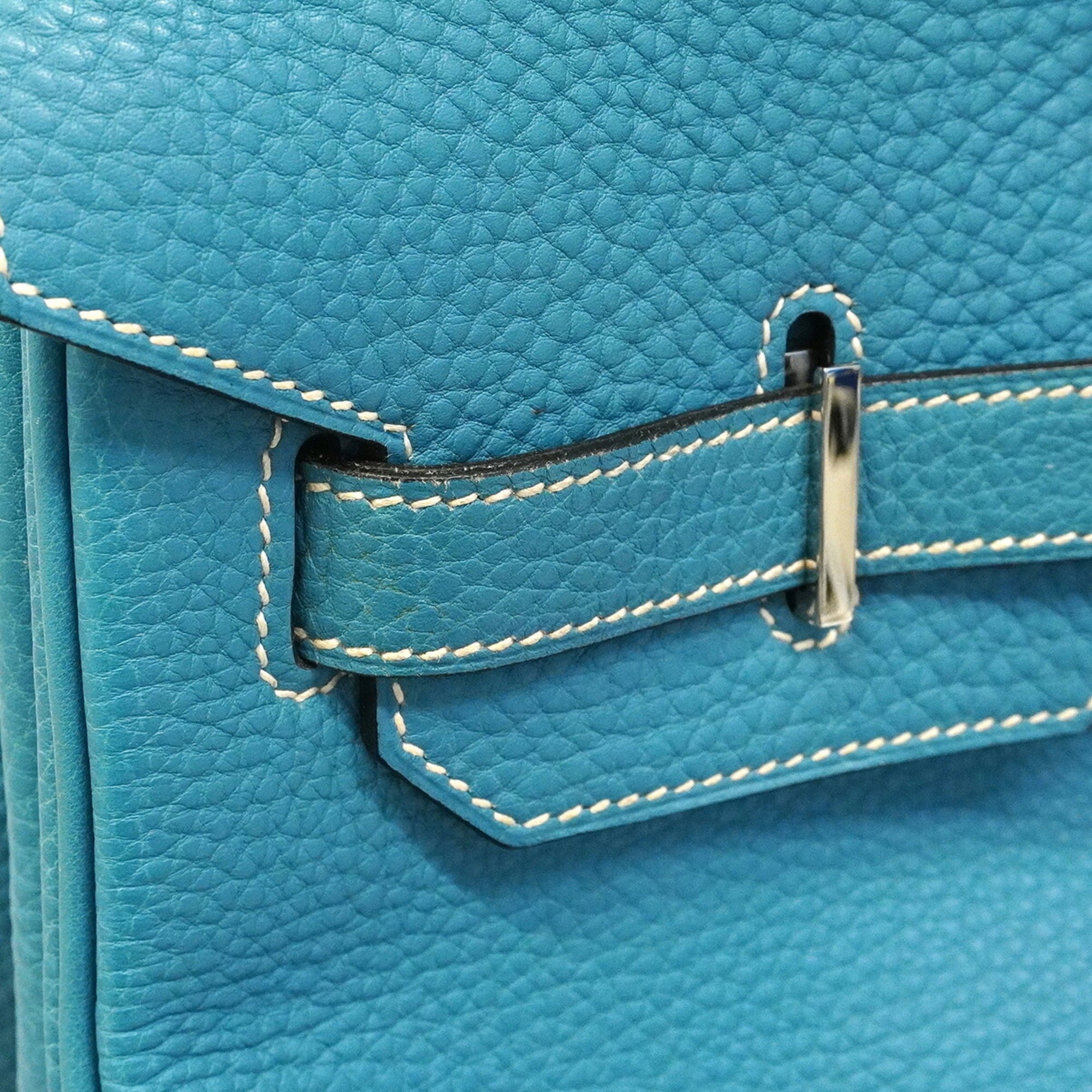 Hermes Blue Jean Togo Leather Handbag (Pre-Owned)