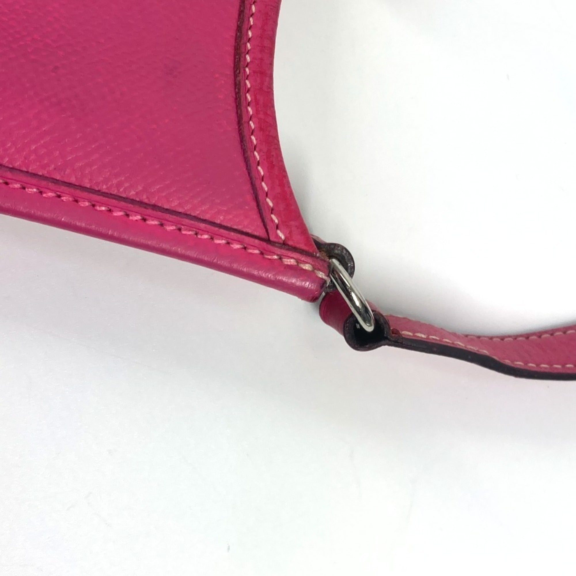 Hermes Evelyne Pink Leather Pochette Shoulder Bag (Pre-Owned)