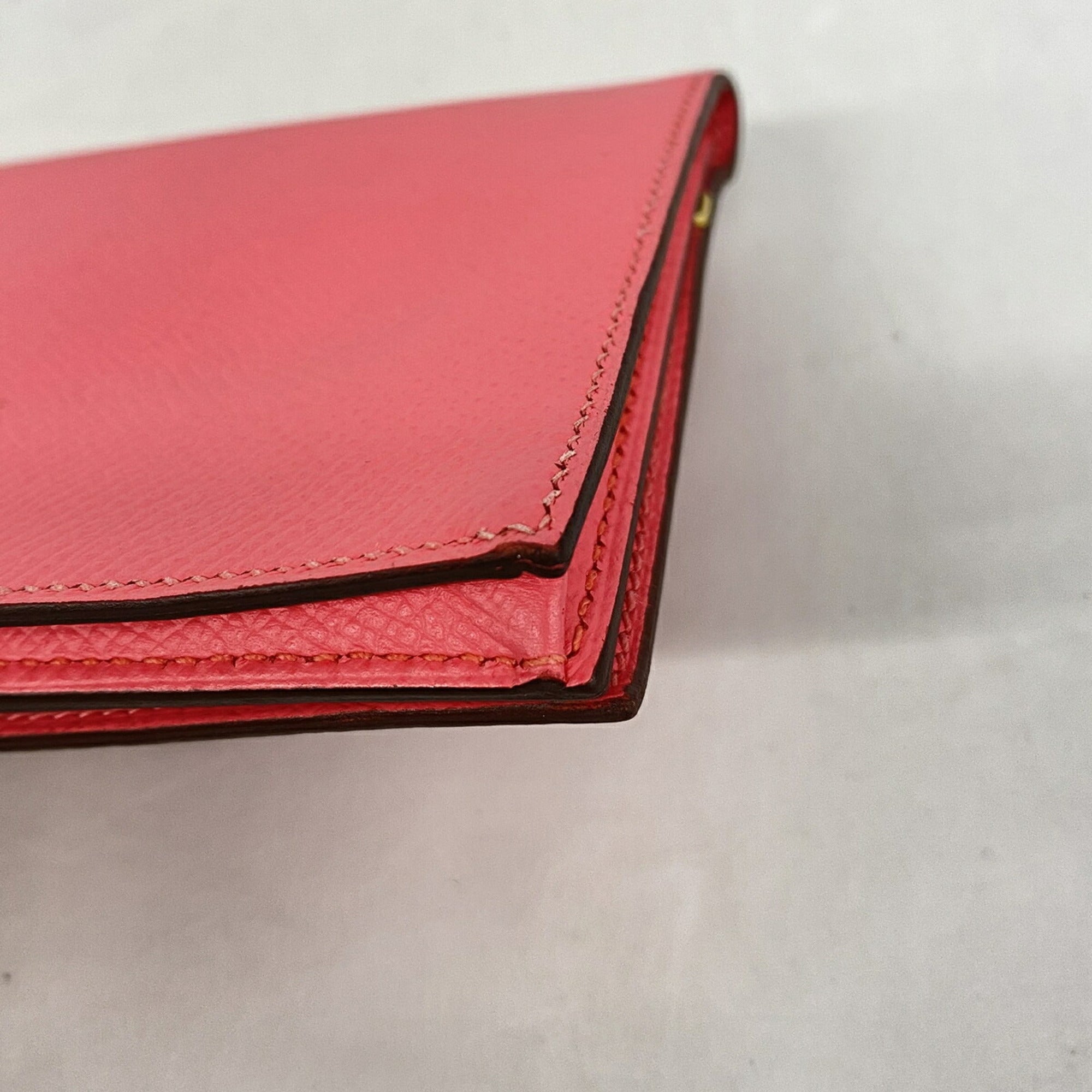 Hermes Rose Azalee Epsom Leather Leather Long Wallet (Bi-Fold) (Pre-Owned)