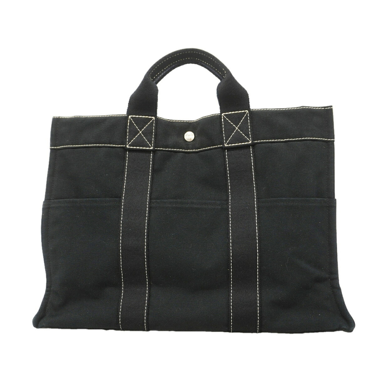 Hermes Black Canvas Tote Bag (Pre-Owned)