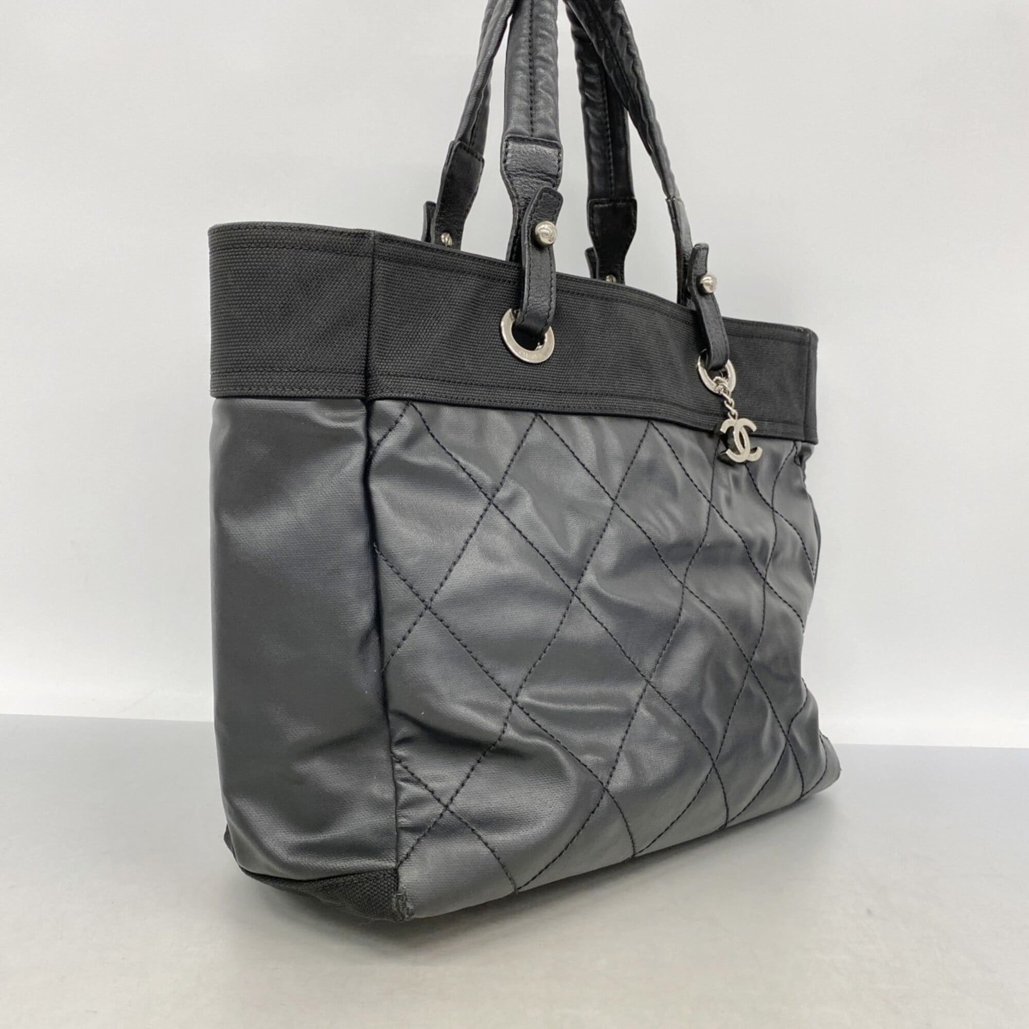 Chanel Black Canvas Tote Bag (Pre-Owned)