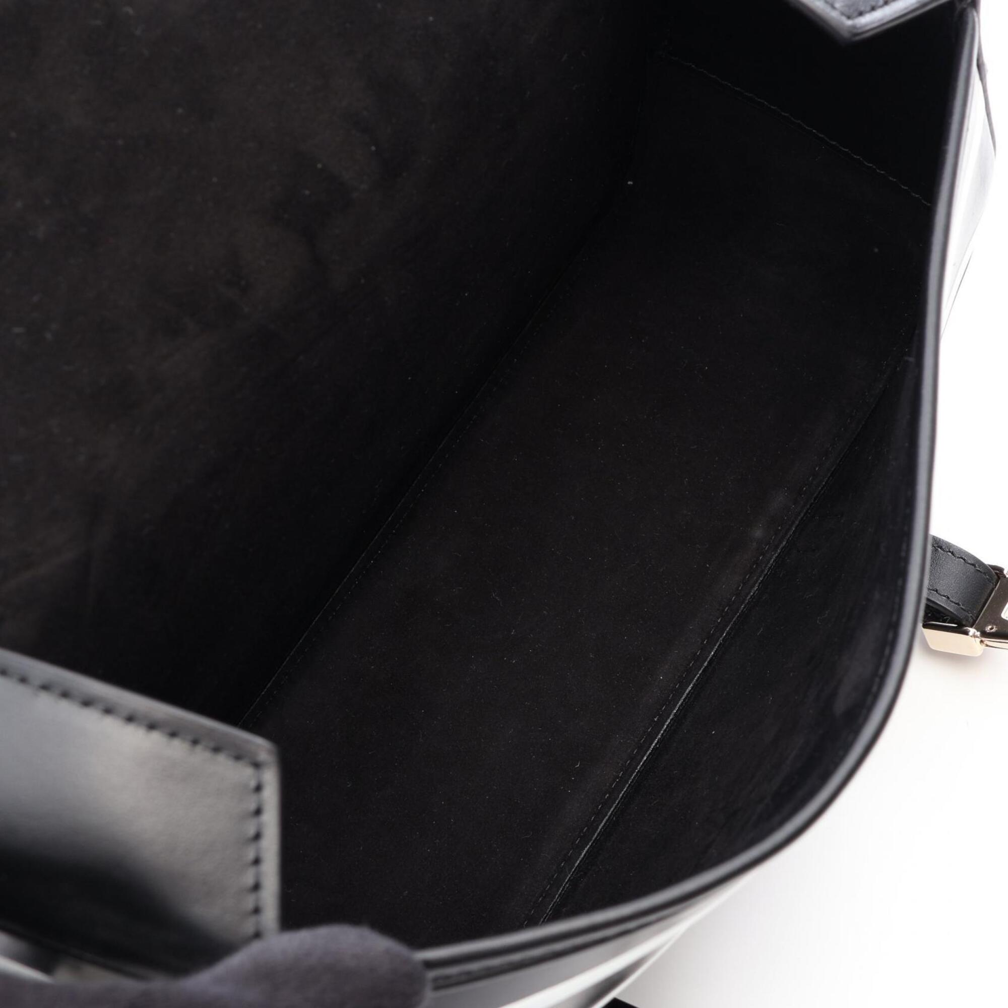 Christian Dior Black White Leather Handbag Shoulder Bag (Pre-Owned)