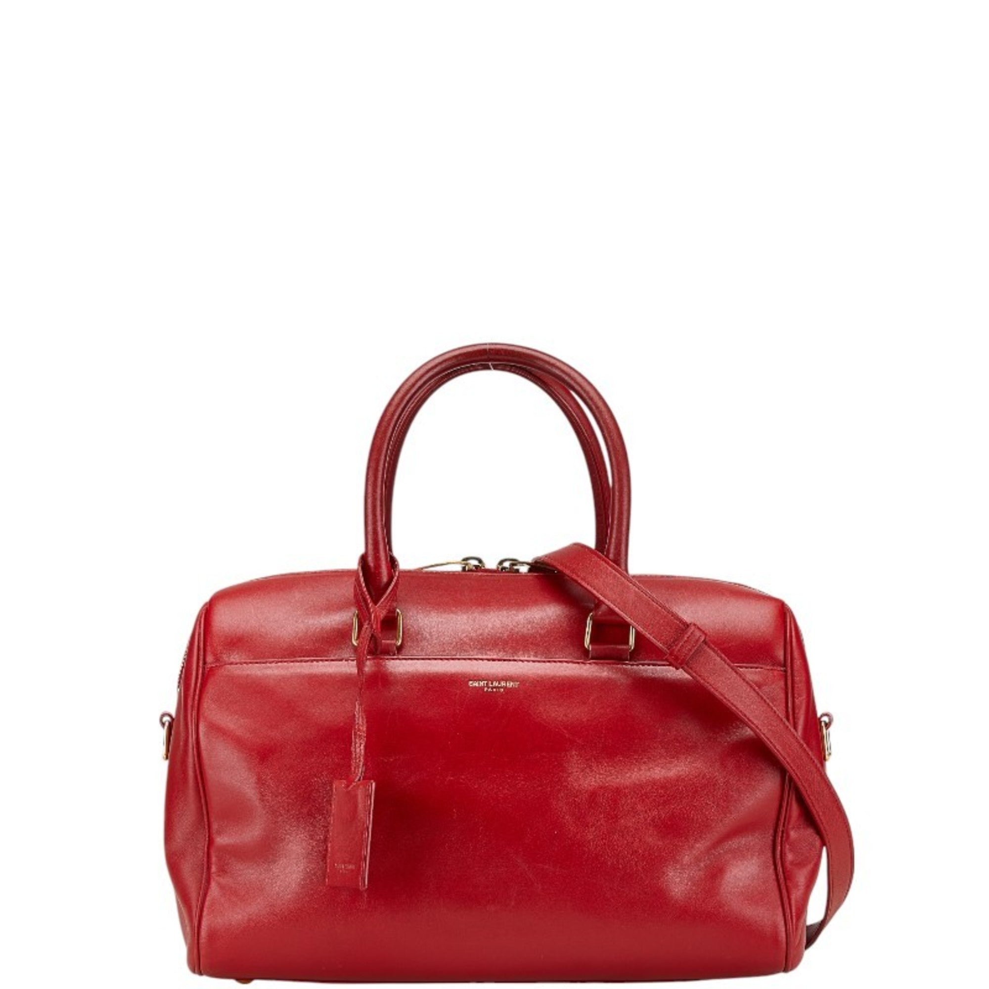 Saint Laurent Red Color Leather Handbag Shoulder Bag (Pre-Owned)