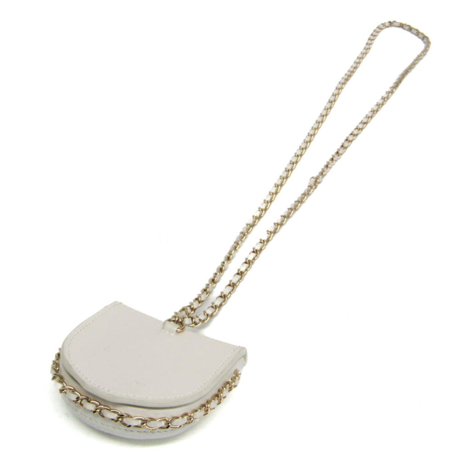 Chanel Chain Around Coin Purse With Chain Quilted Caviar White Leather Shoulder Bag Bag (Pre-Owned)