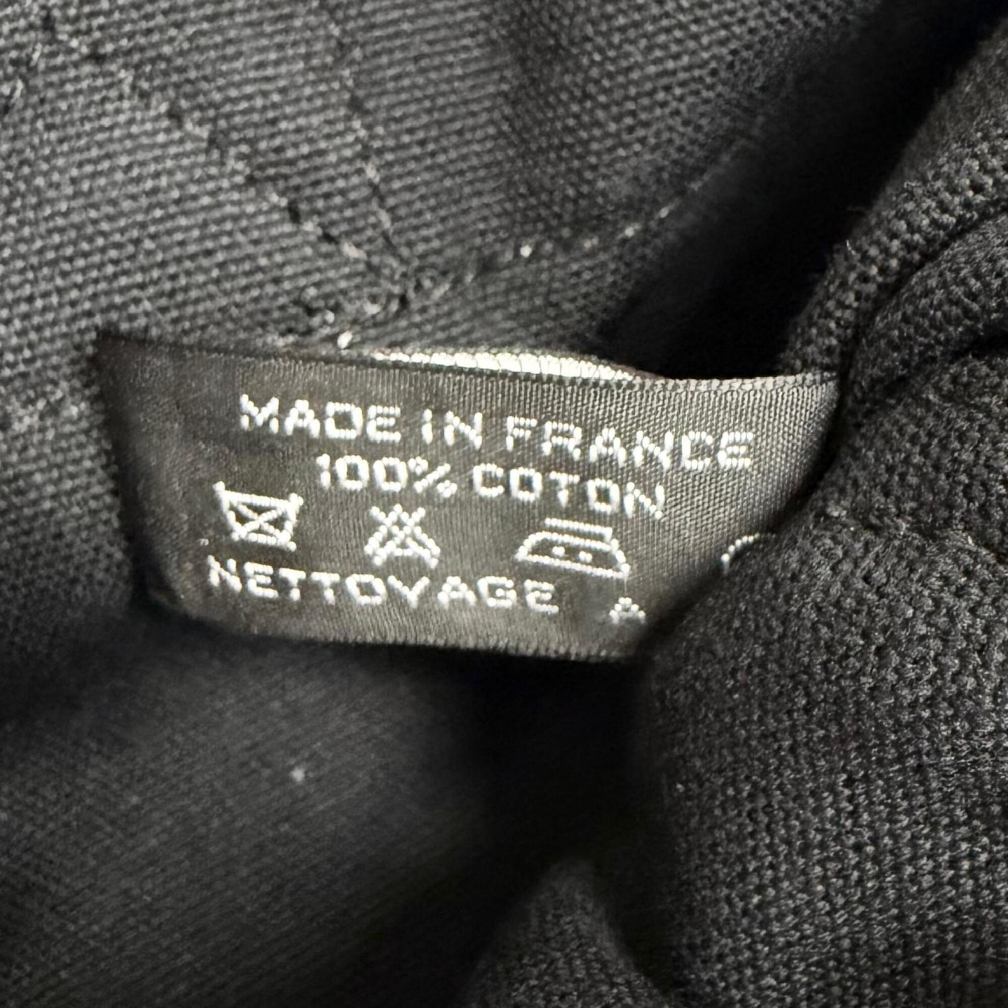 Hermes Black Gray Cotton Handbag Tote Bag (Pre-Owned)
