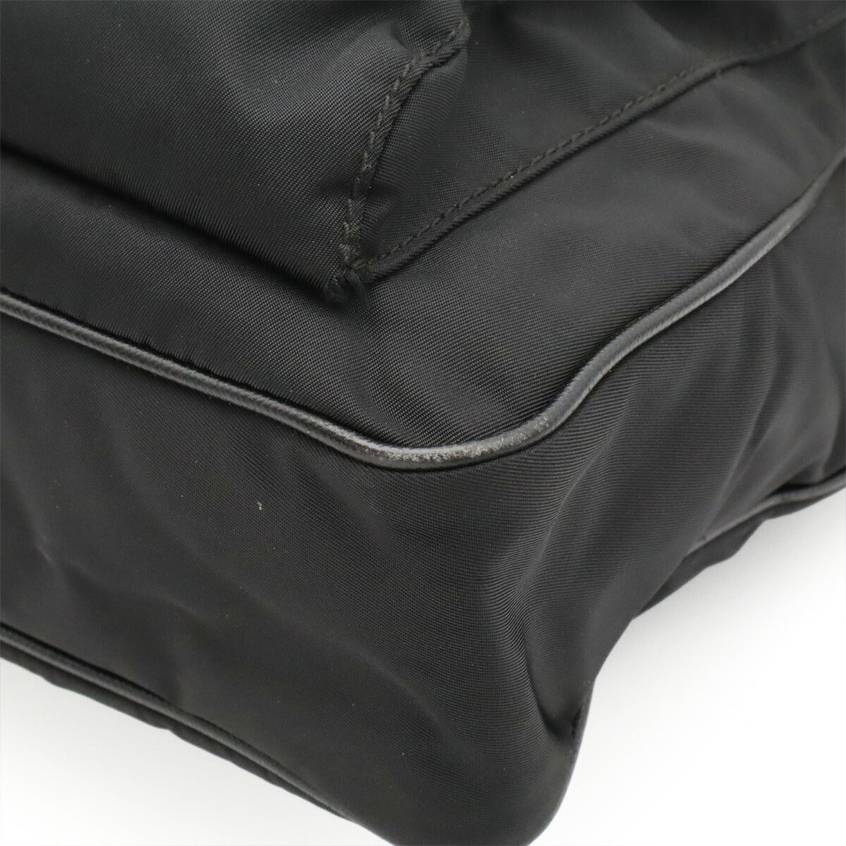 Prada Black Nero Nylon Leather Shoulder Bag Tote Bag (Pre-Owned)