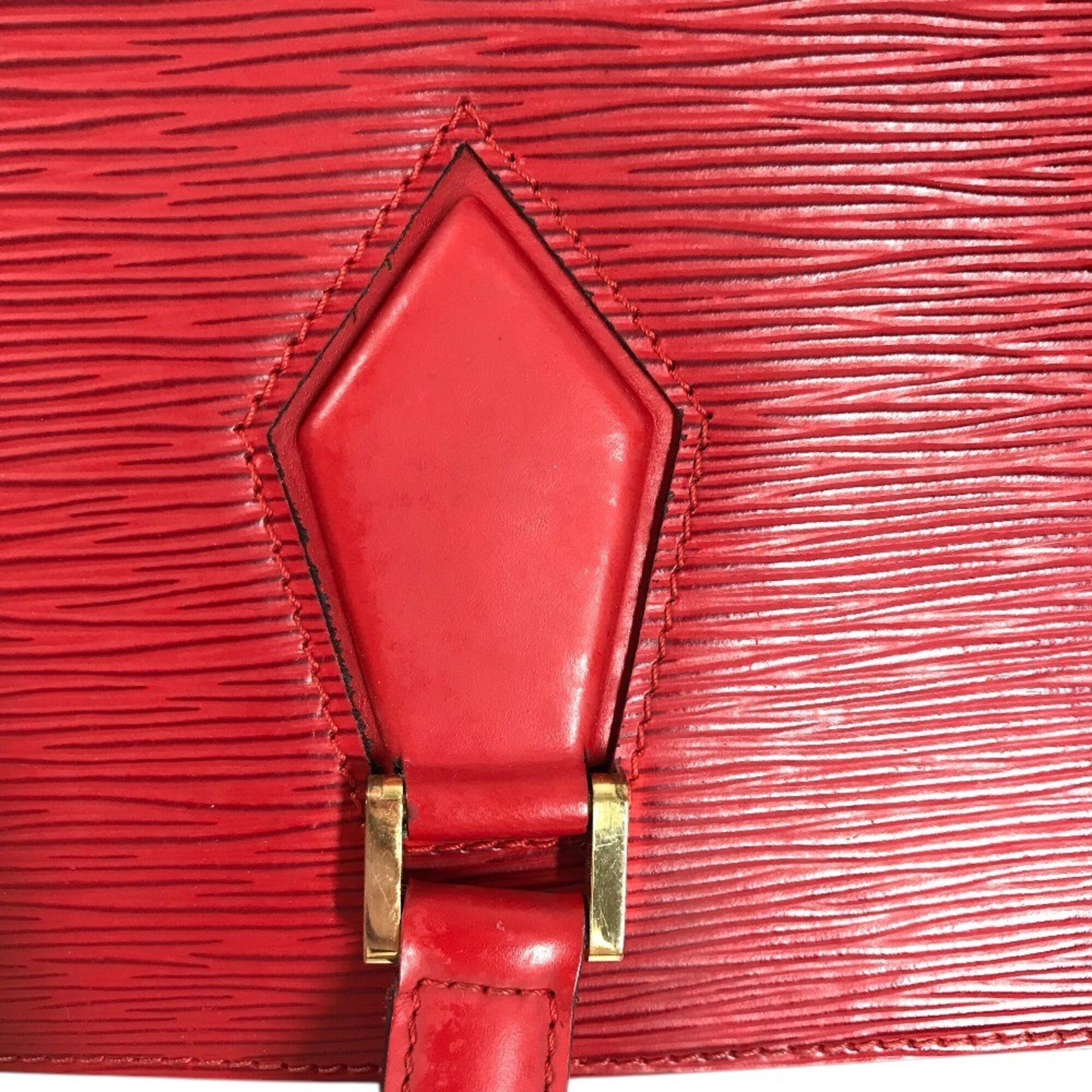 Louis Vuitton Castilian Red Red Color Epi Leather Handbag Shoulder Bag Tote Bag (Pre-Owned)