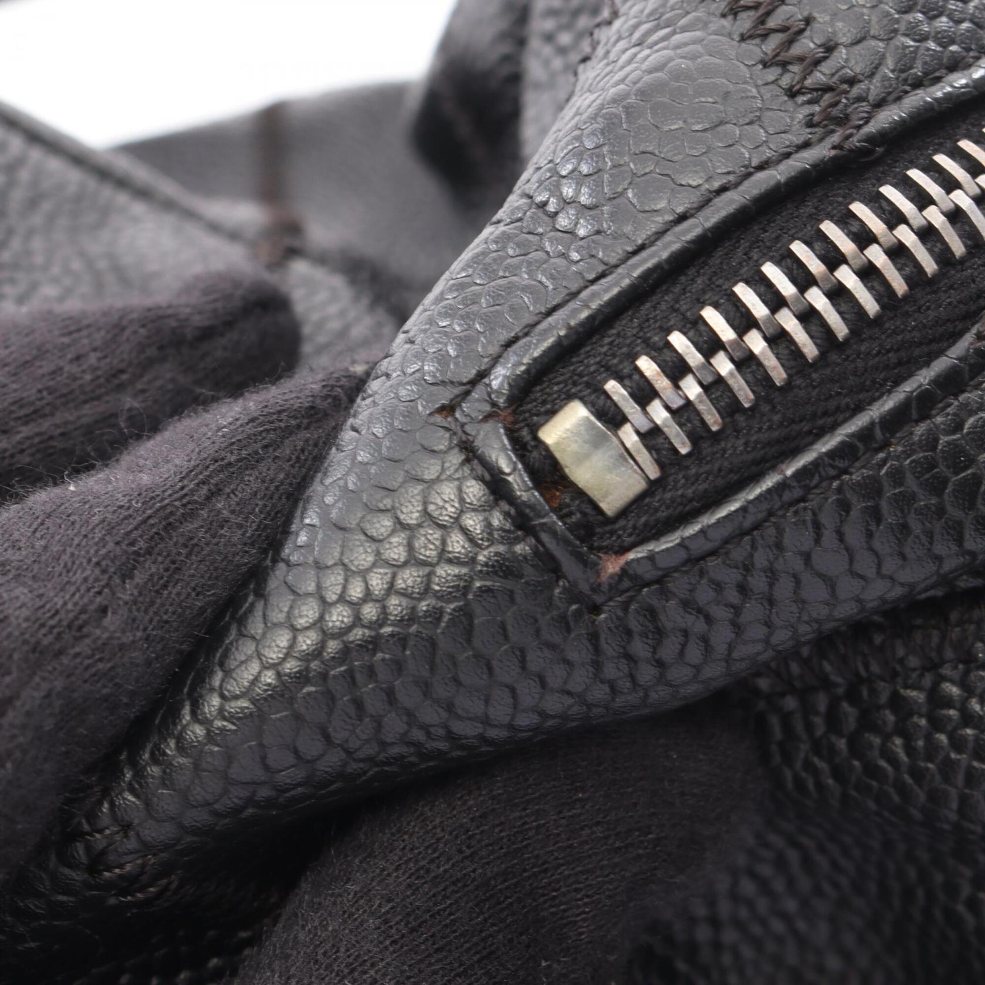 Chanel Black Leather Handbag Shoulder Bag (Pre-Owned)
