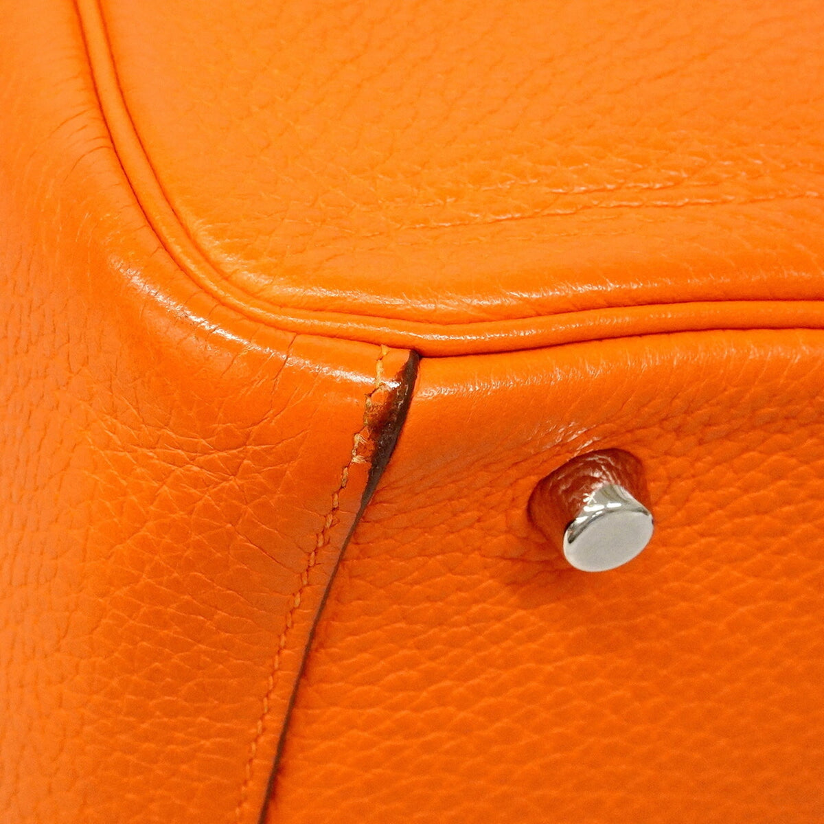 Hermes Orange Poppy Taurillon Clemence Leather Handbag (Pre-Owned)