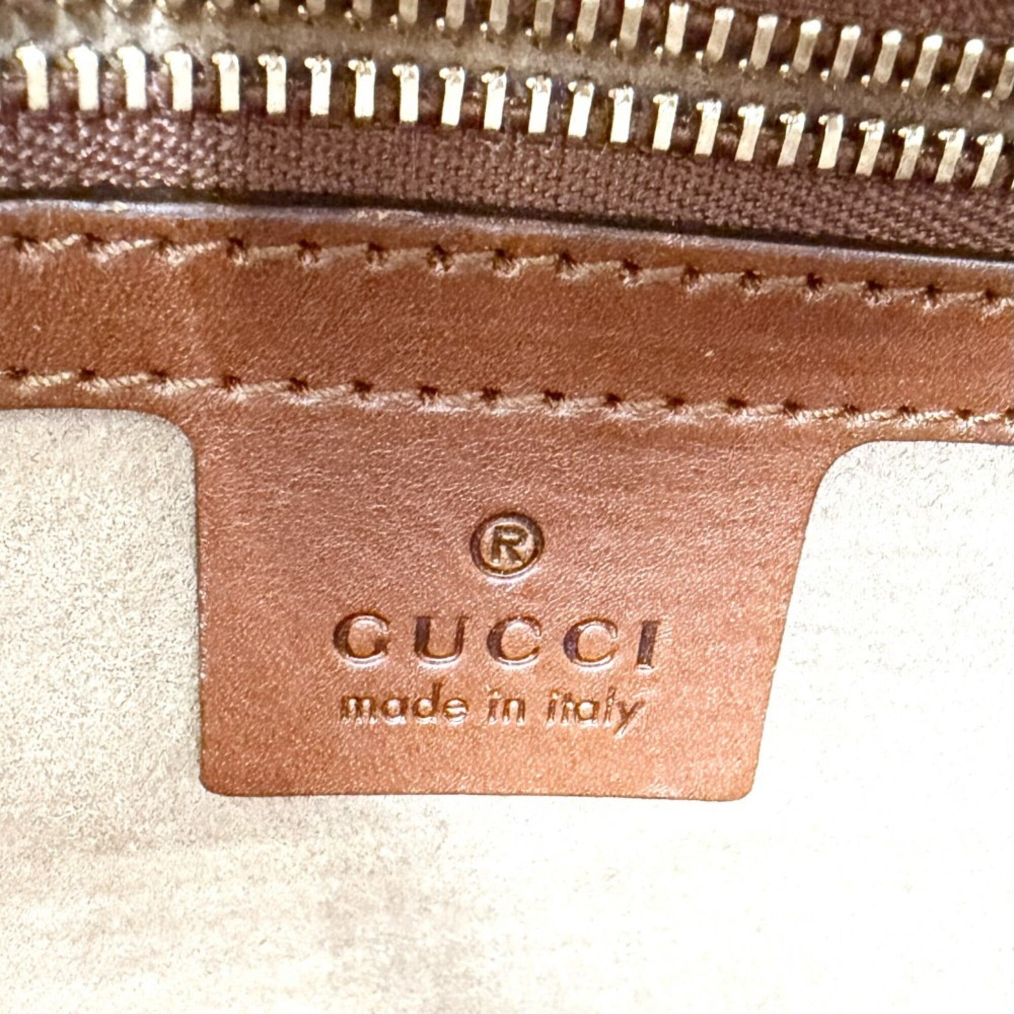Gucci Beige Brown Gg Supreme Leather Handbag Shoulder Bag (Pre-Owned)