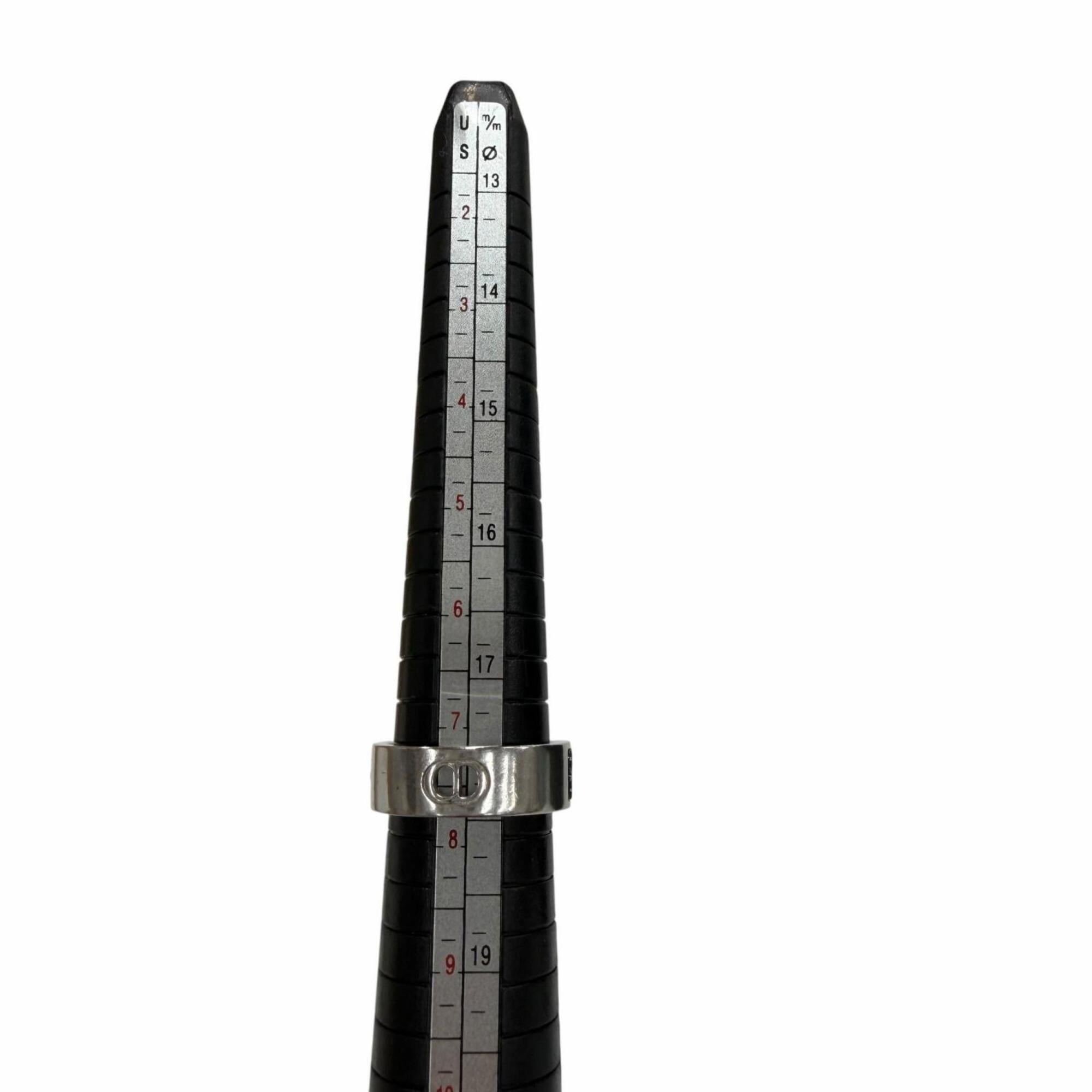 Dior Homme Silver Black Silver 925 Band Ring (Pre-Owned)