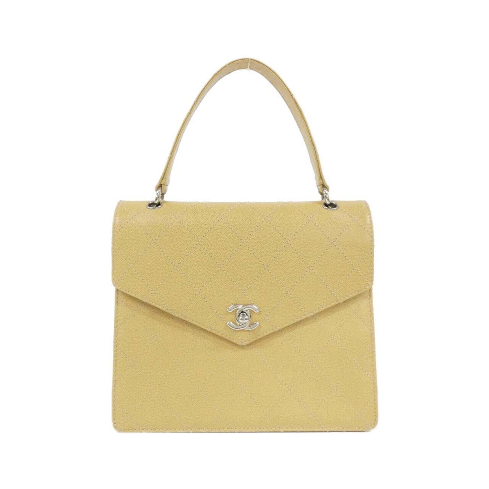 Chanel Beige Grained Calfskin Handbag (Pre-Owned)