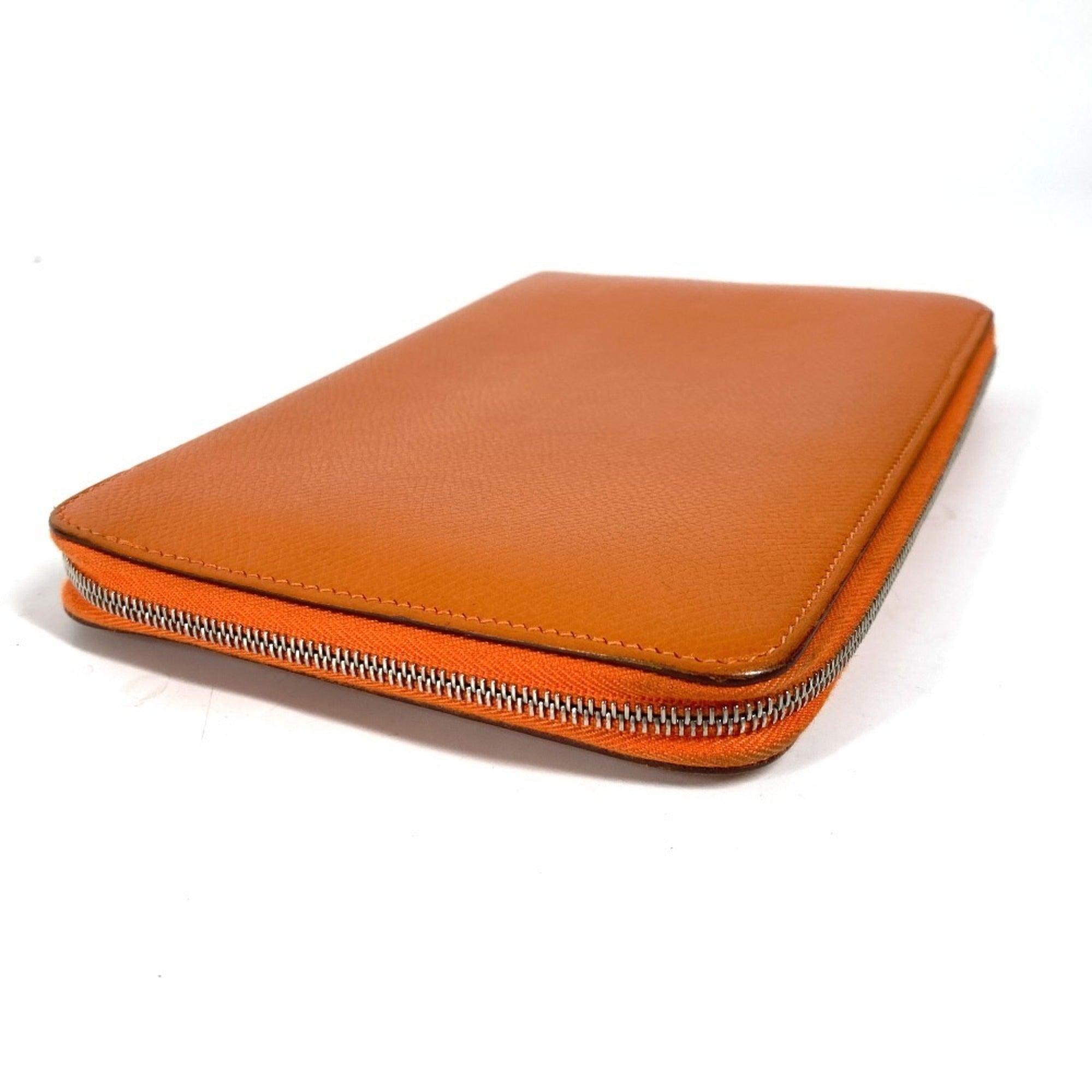Hermes Orange Leather Long Wallet (Bi-Fold) (Pre-Owned)