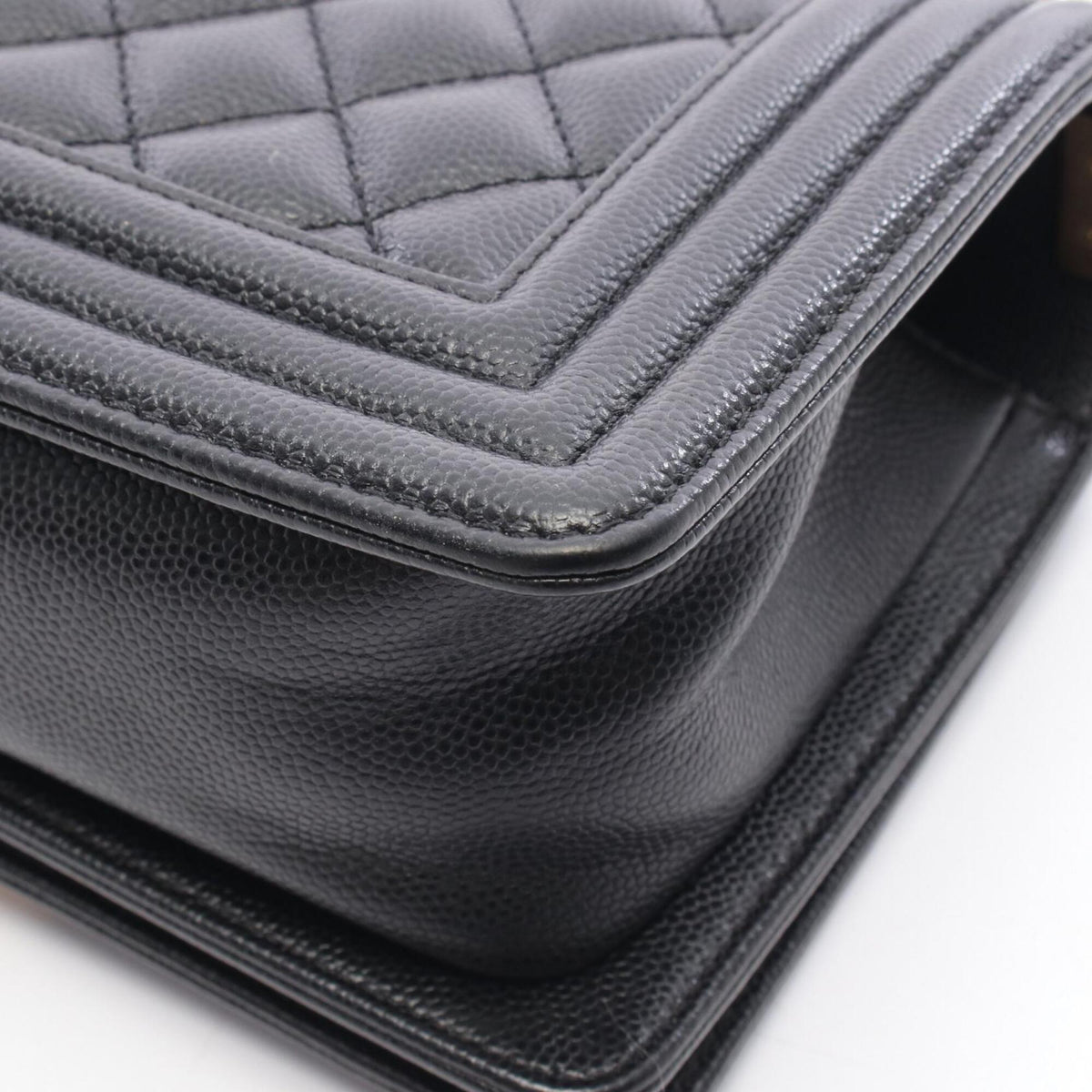 Chanel Black Grained Calfskin Handbag Shoulder Bag (Pre-Owned)