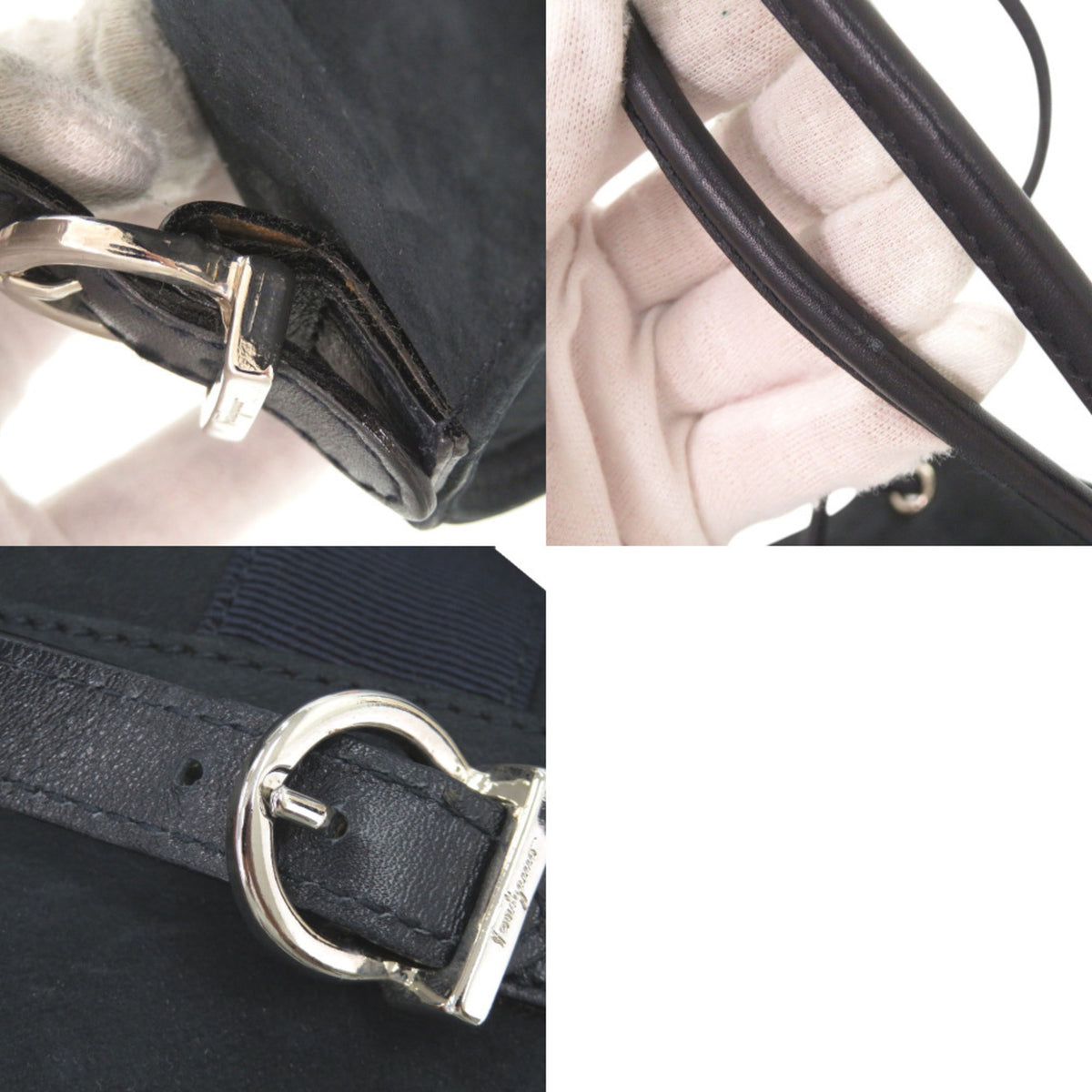 Salvatore Ferragamo Navy Suede Shoulder Bag (Pre-Owned)