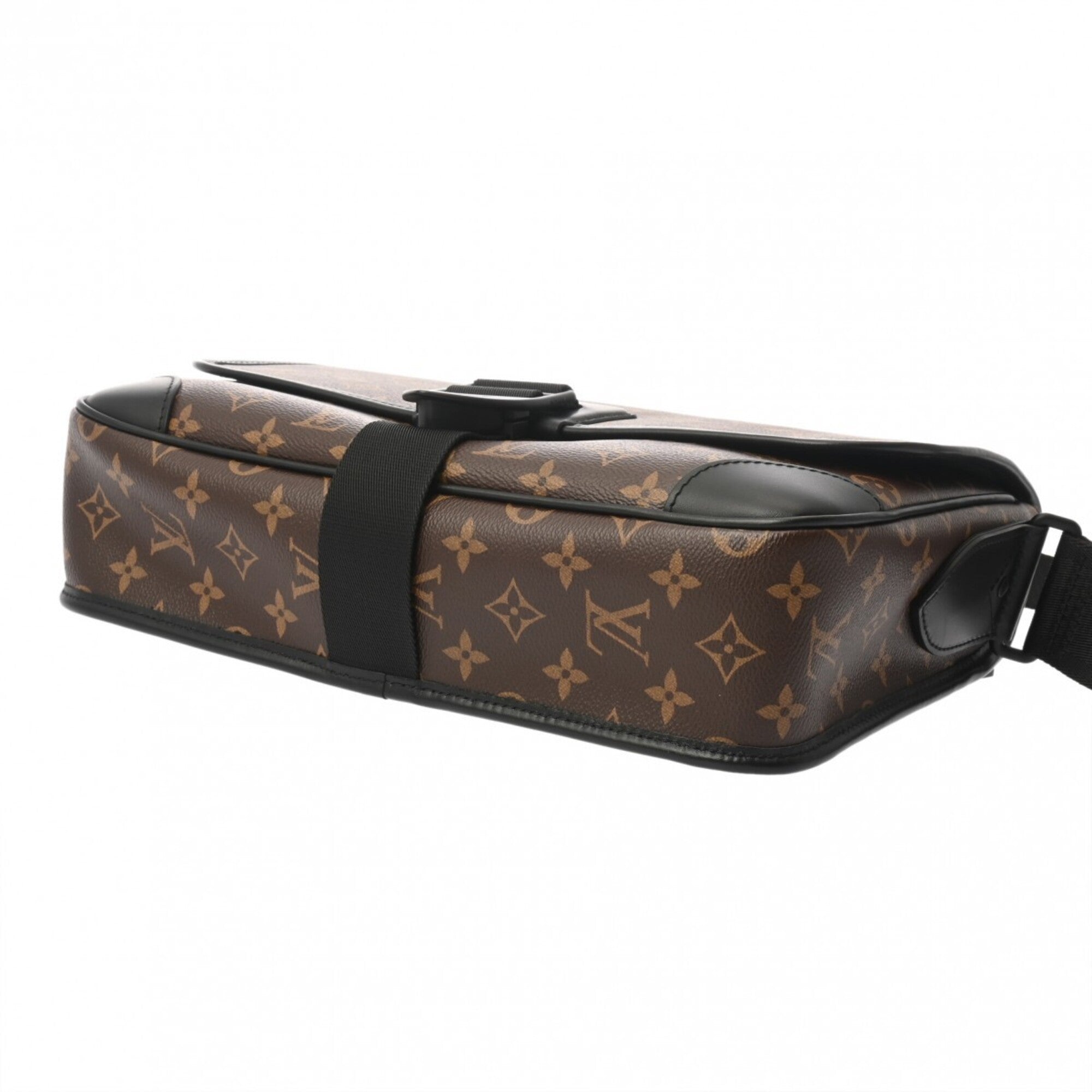 Louis Vuitton Black Brown Monogram Leather Shoulder Bag (Pre-Owned)