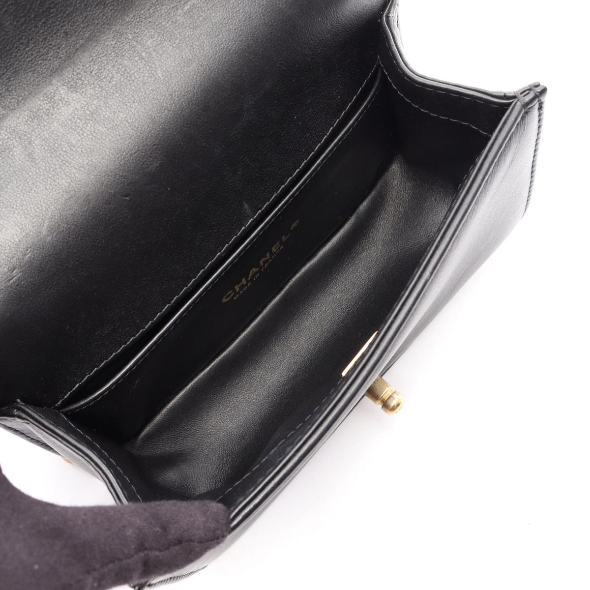 Chanel Black Leather Handbag Shoulder Bag (Pre-Owned)