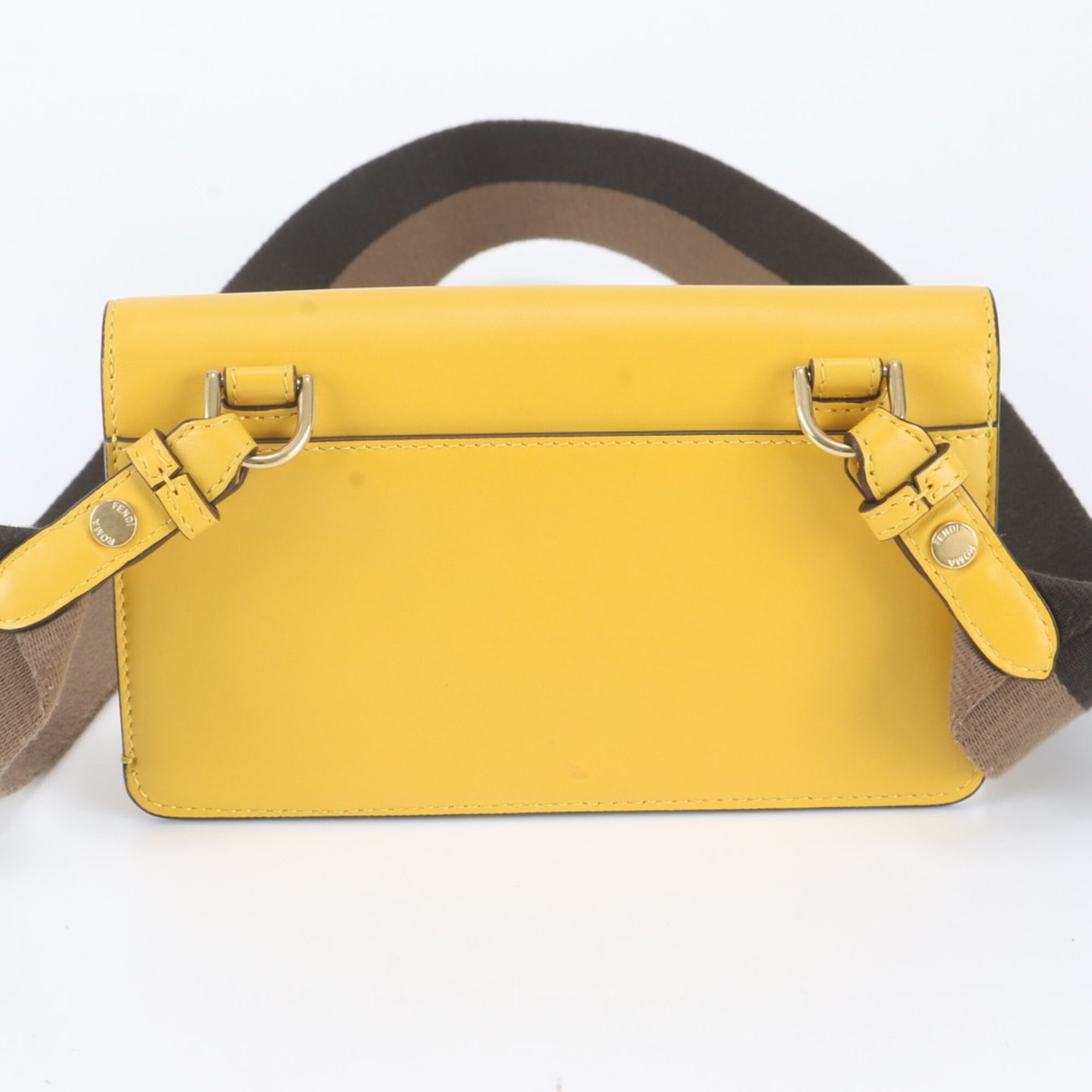 Fendi Yellow Leather Crossbody Bag Shoulder Bag (Pre-Owned)