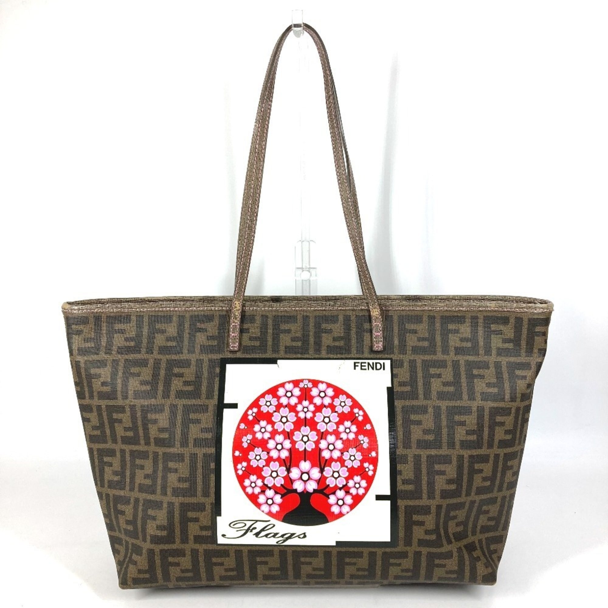 Fendi Zucca Brown Pvc Leather Shoulder Bag Tote Bag (Pre-Owned)