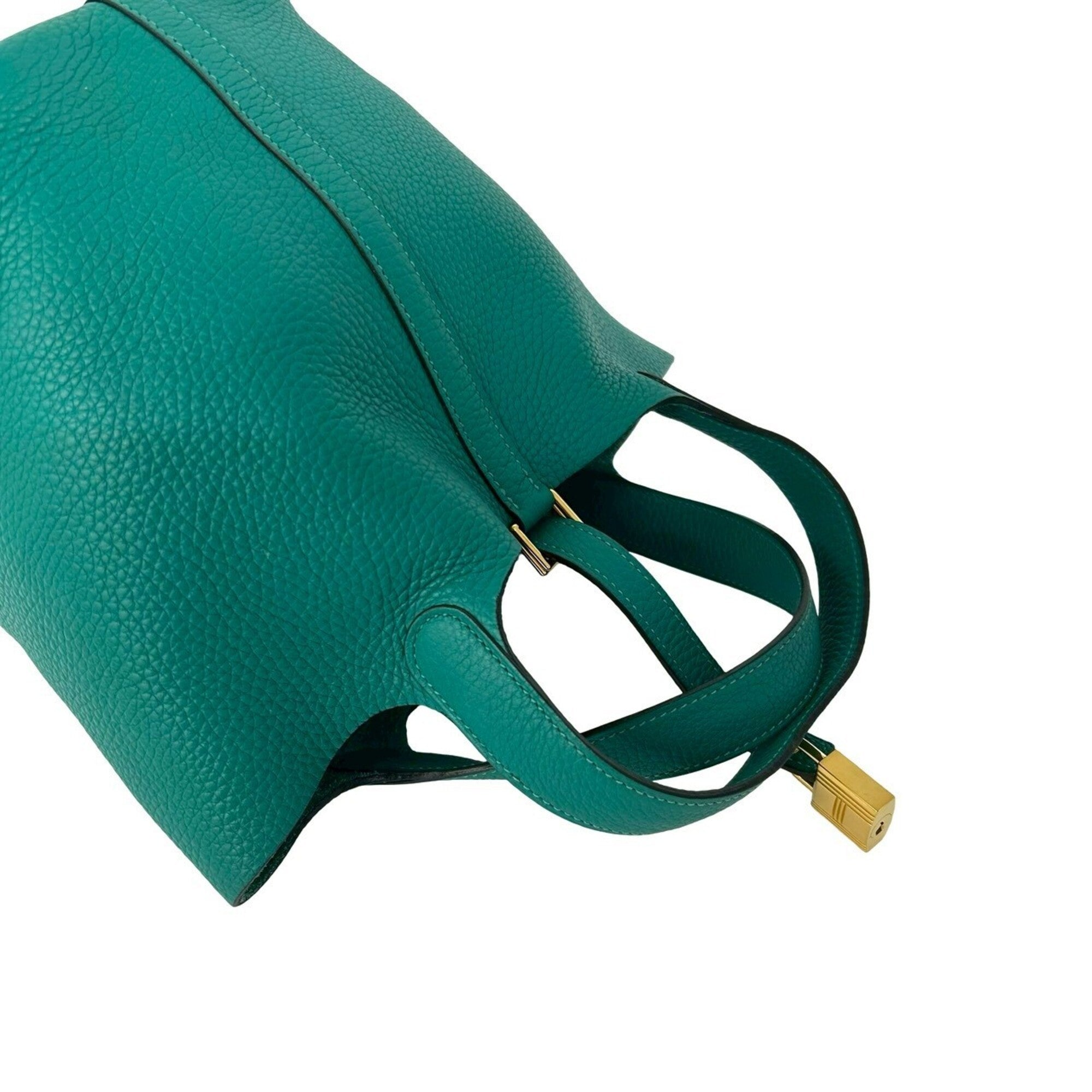 Hermes Green Taurillon Clemence Leather Handbag (Pre-Owned)