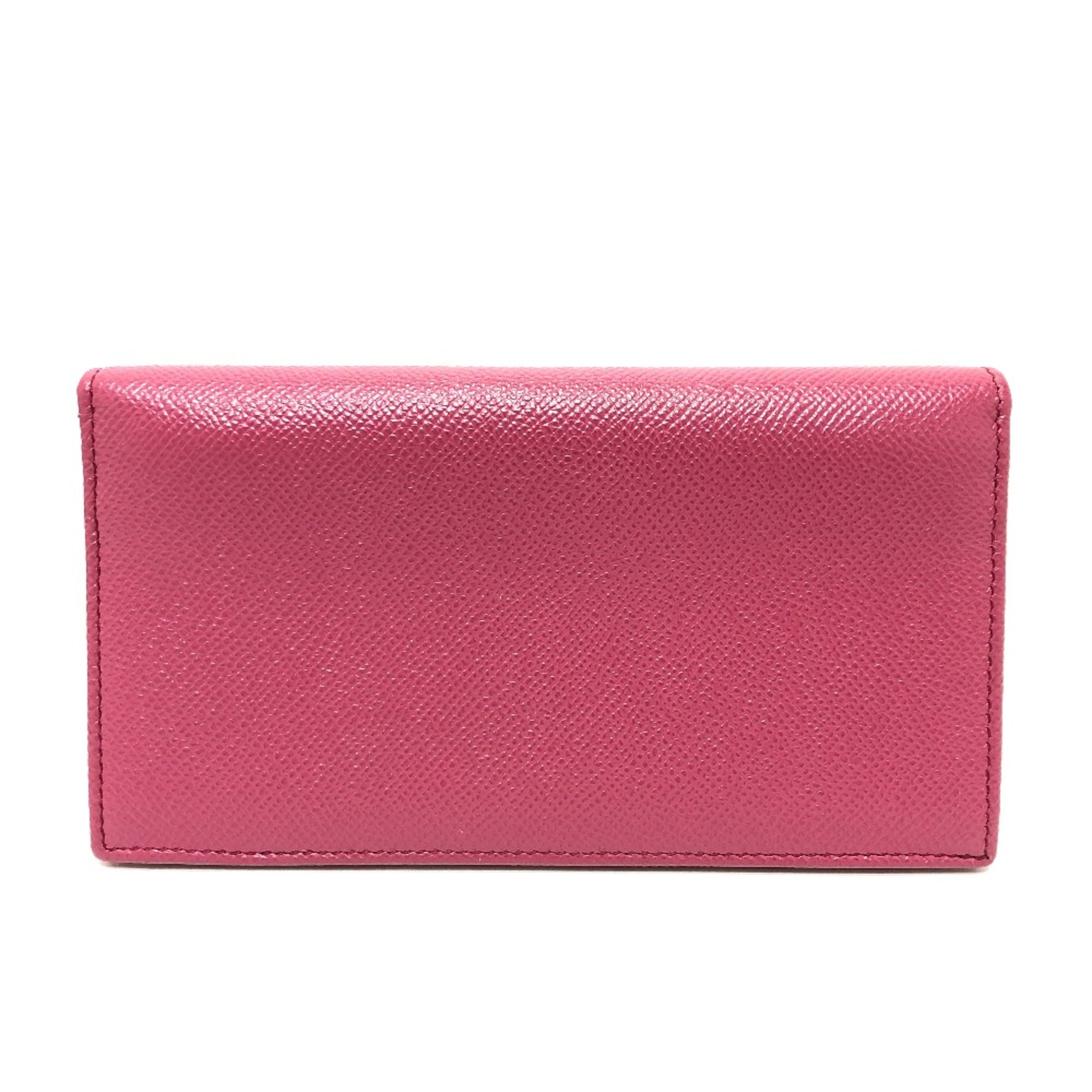 Bvlgari Pink Leather Long Wallet (Bi-Fold) (Pre-Owned)