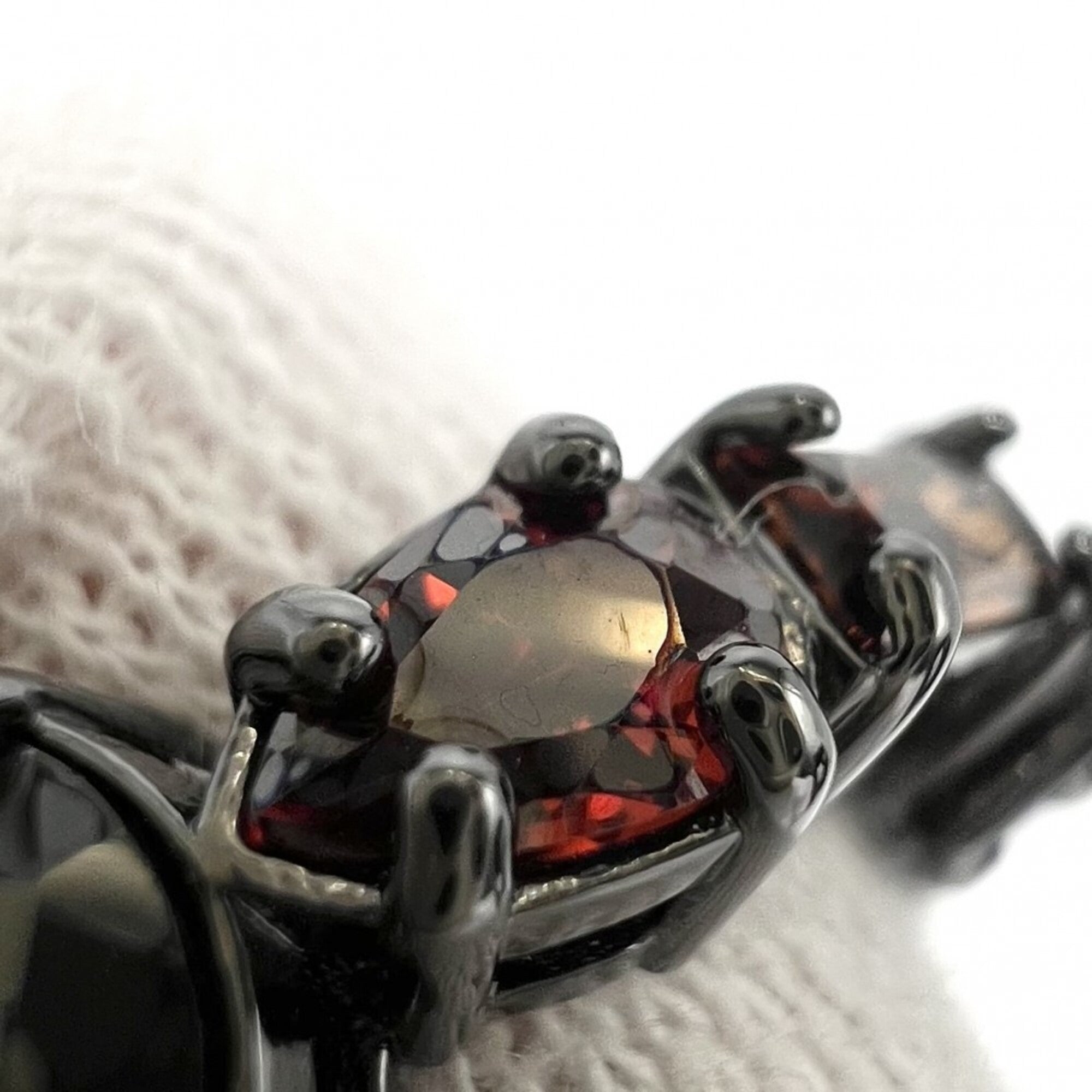 Louis Vuitton Black Orange Rhinestone Band Ring (Pre-Owned)
