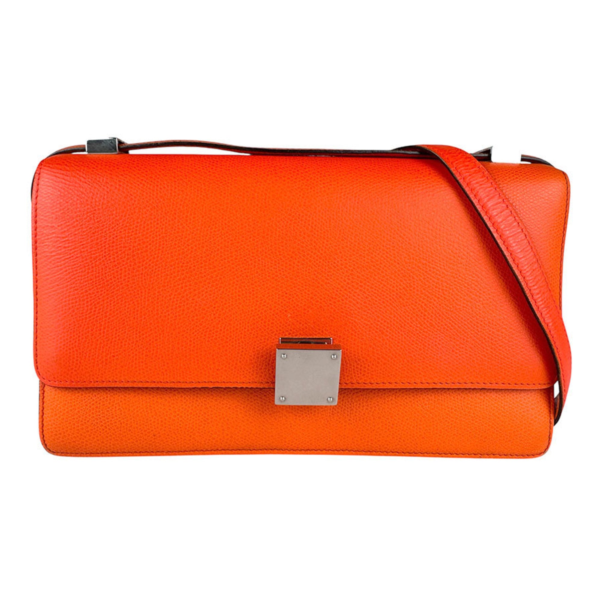 Celine Neon Orange Leather Shoulder Bag (Pre-Owned)