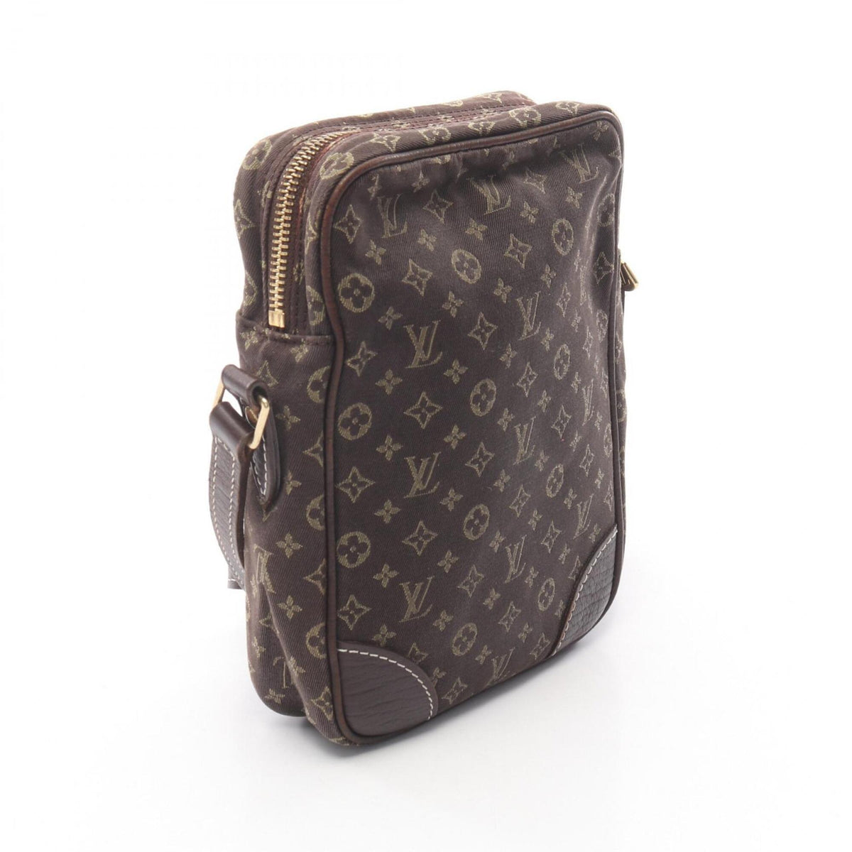 Louis Vuitton Brown Canvas Leather Handbag Pochette Shoulder Bag (Pre-Owned)