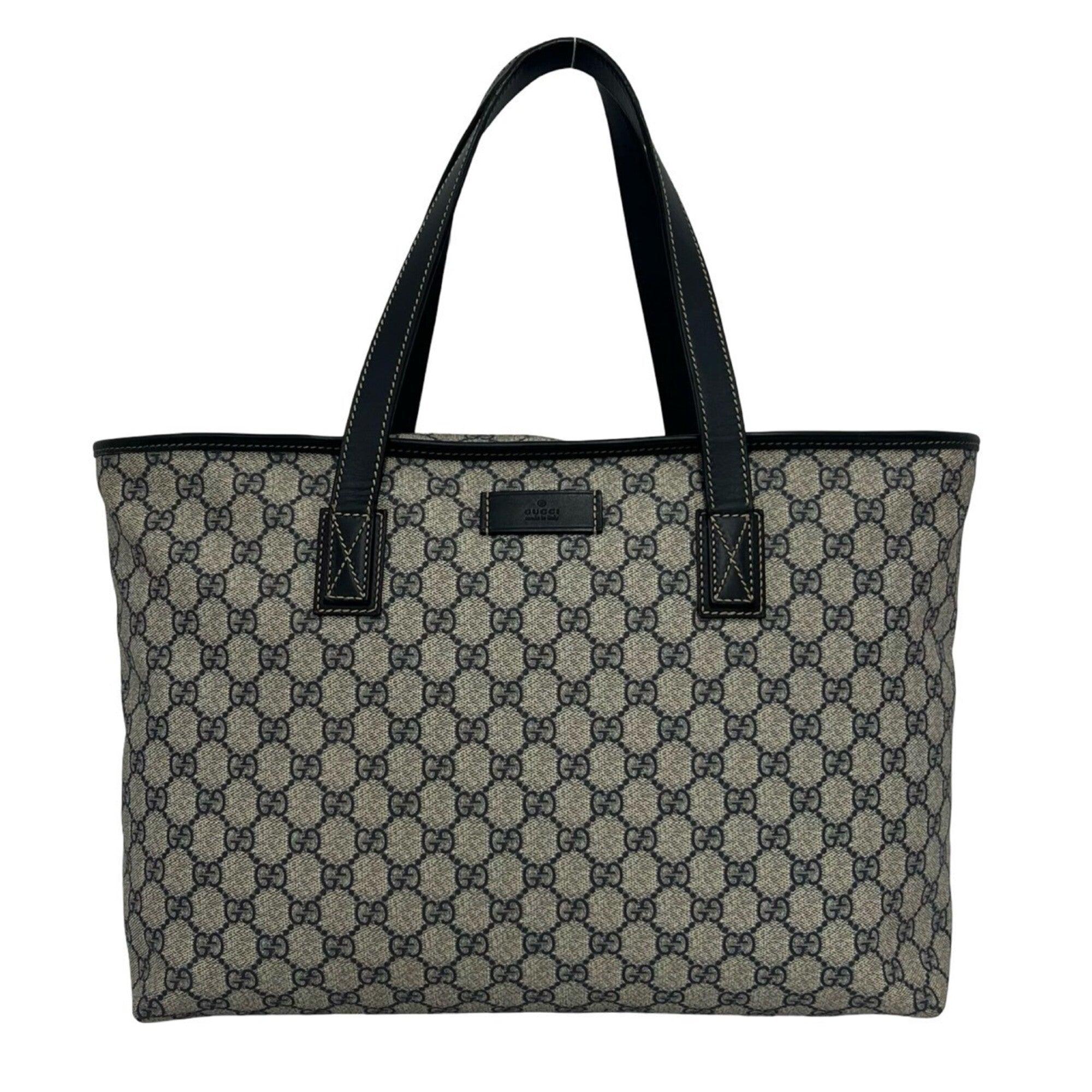 Gucci Navy Elastane Leather Boston Bag Handbag Tote Bag (Pre-Owned)