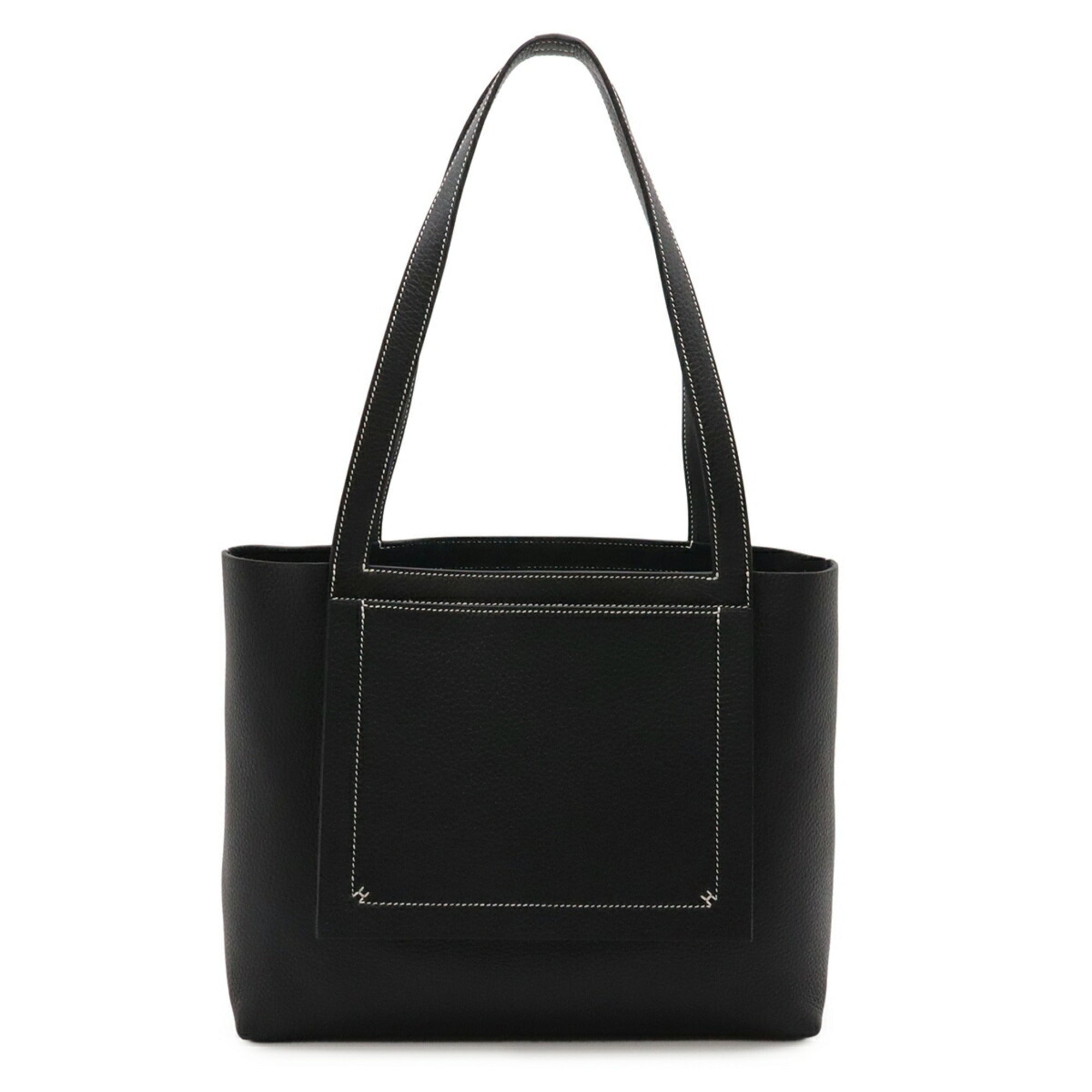 Hermes Black Taurillon Clemence Leather Shoulder Bag Tote Bag (Pre-Owned)