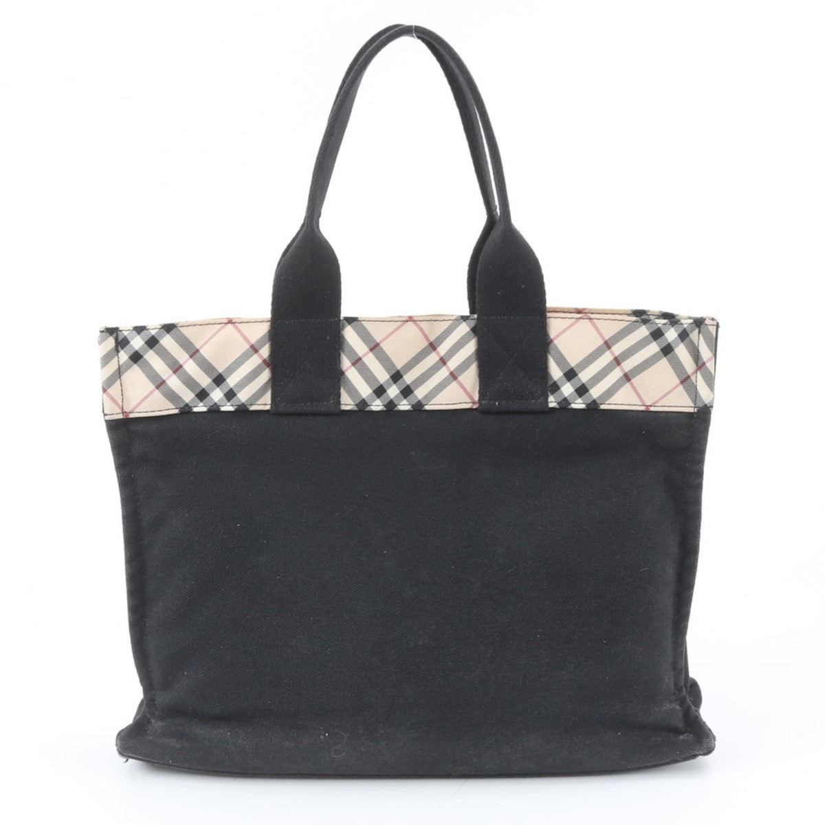 Burberry Beige Black Handbag Shoulder Bag Tote Bag (Pre-Owned)