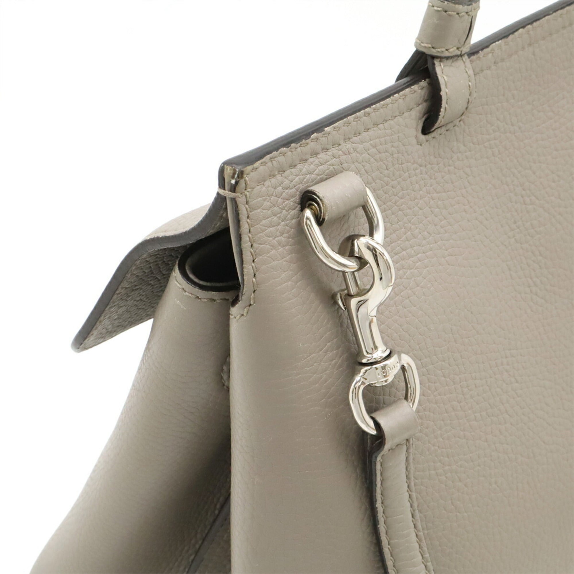 Gucci Gray Bamboo Leather Handbag Shoulder Bag (Pre-Owned)