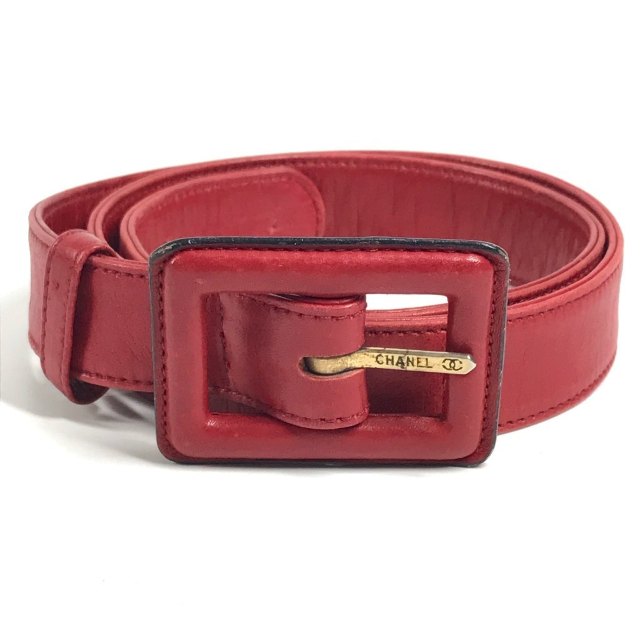 Chanel Red Color Leather Beach Bag Fanny Pack Pouch Sling Bag (Pre-Owned)